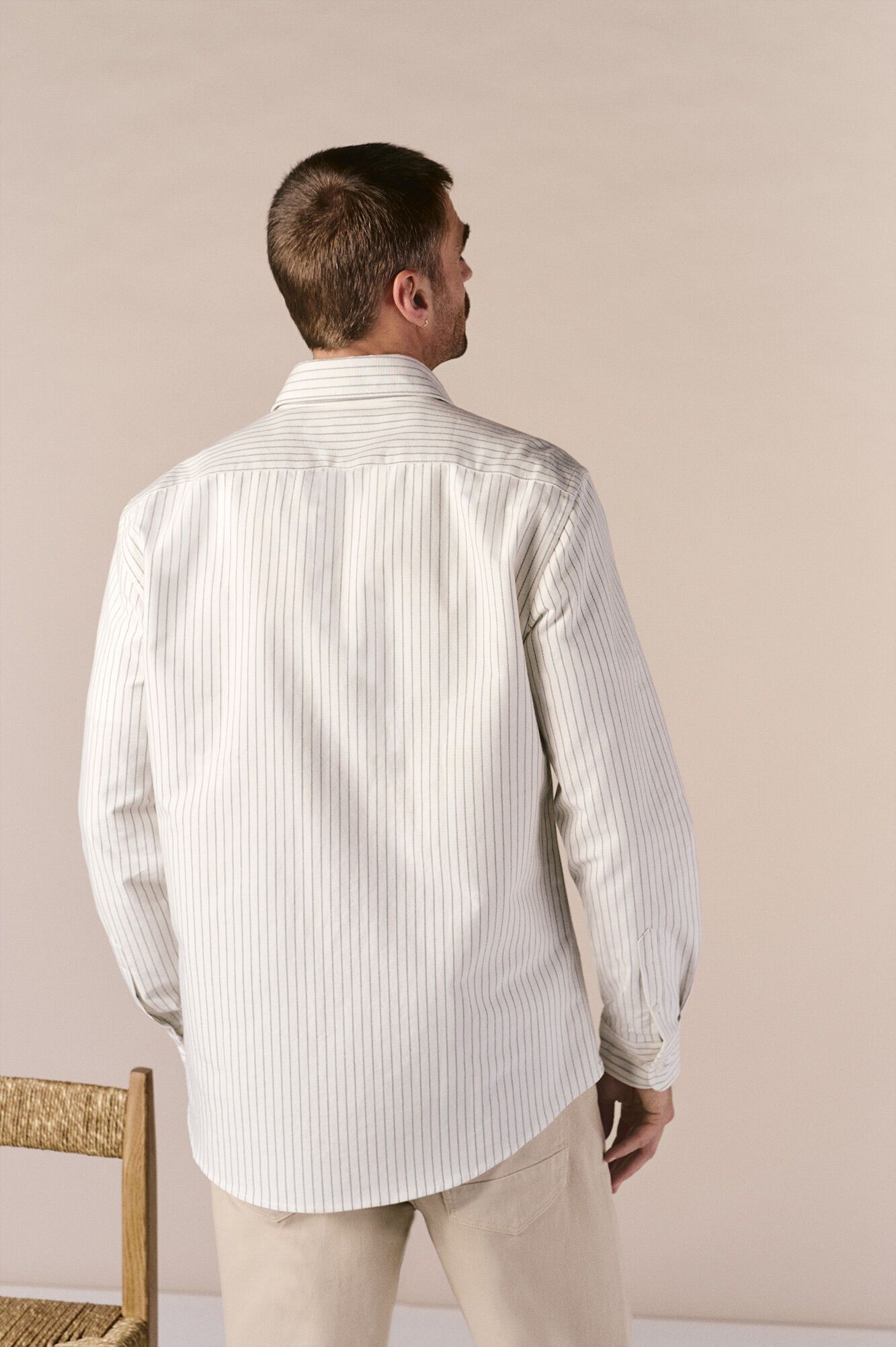 OOTO Oxford striped long sleeve shirt Green