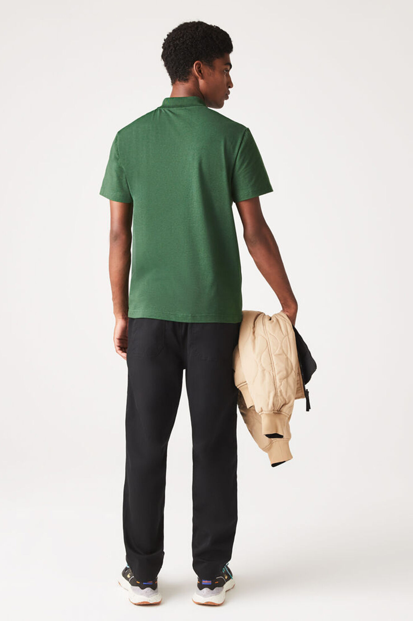 Lacoste Polo shirt with stitched crocodile embroidery Green