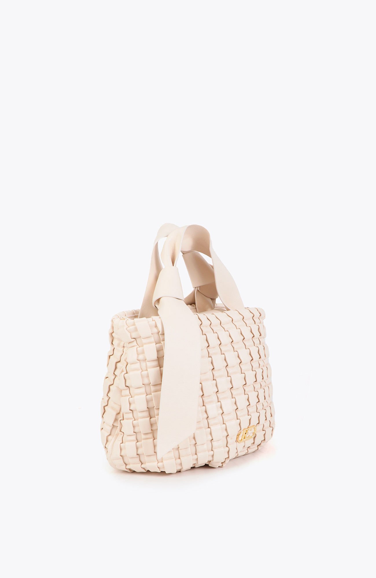 Lola Casademunt Bolsa em material entran&ccedil;ado Ecru