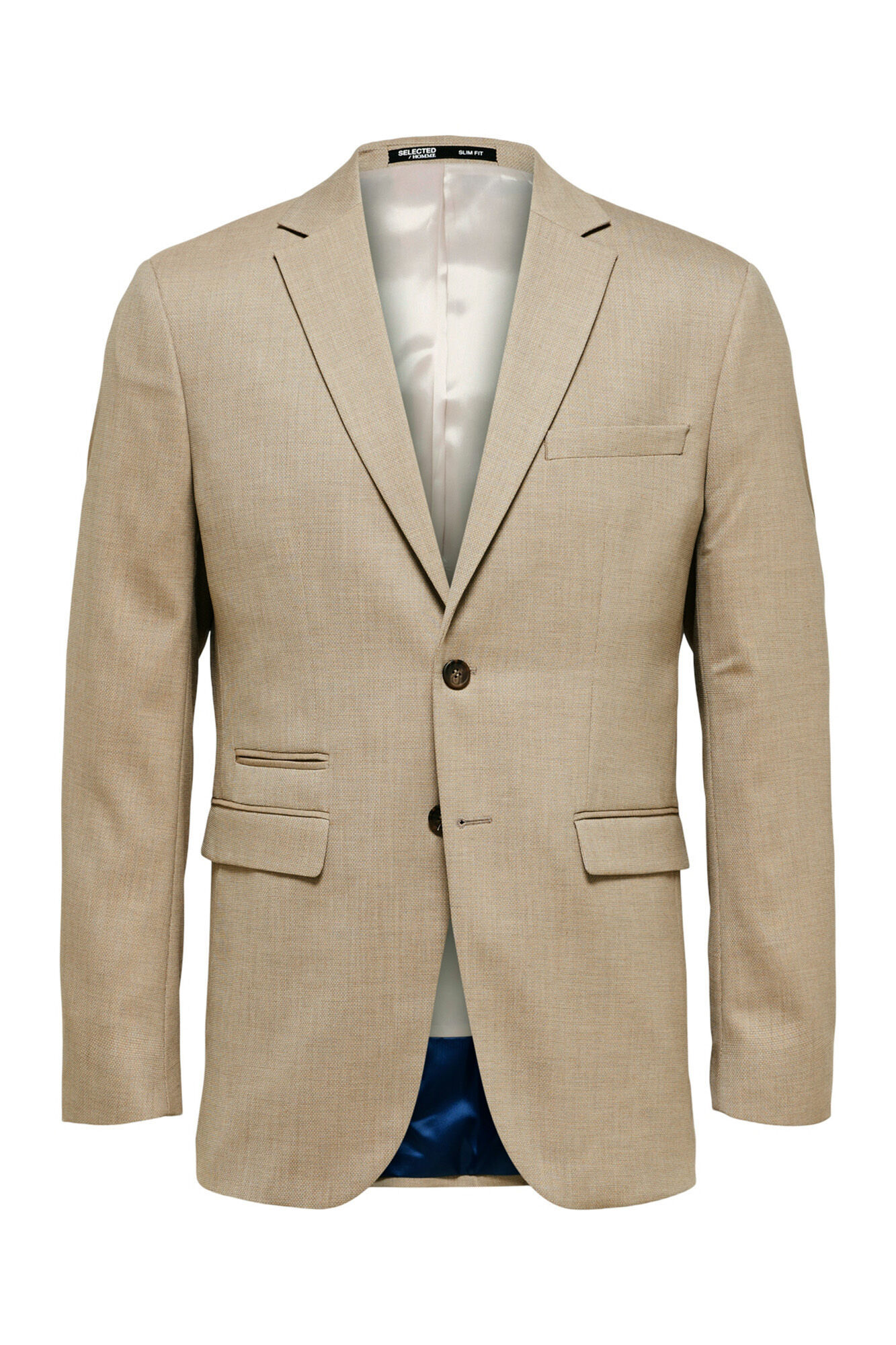 Selected Americana Slim Fit con lana Marr&oacute;n