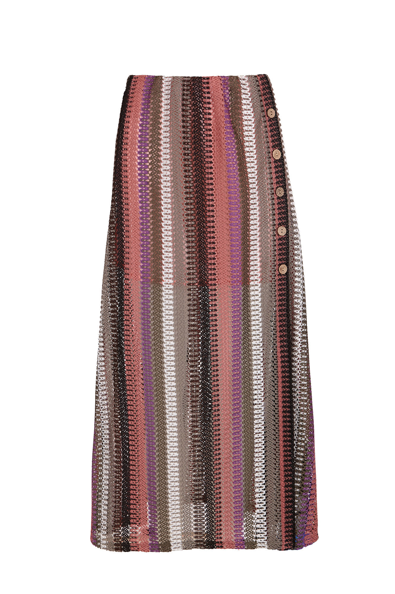 Slowlove Saia riscas de malha malha Vermelho