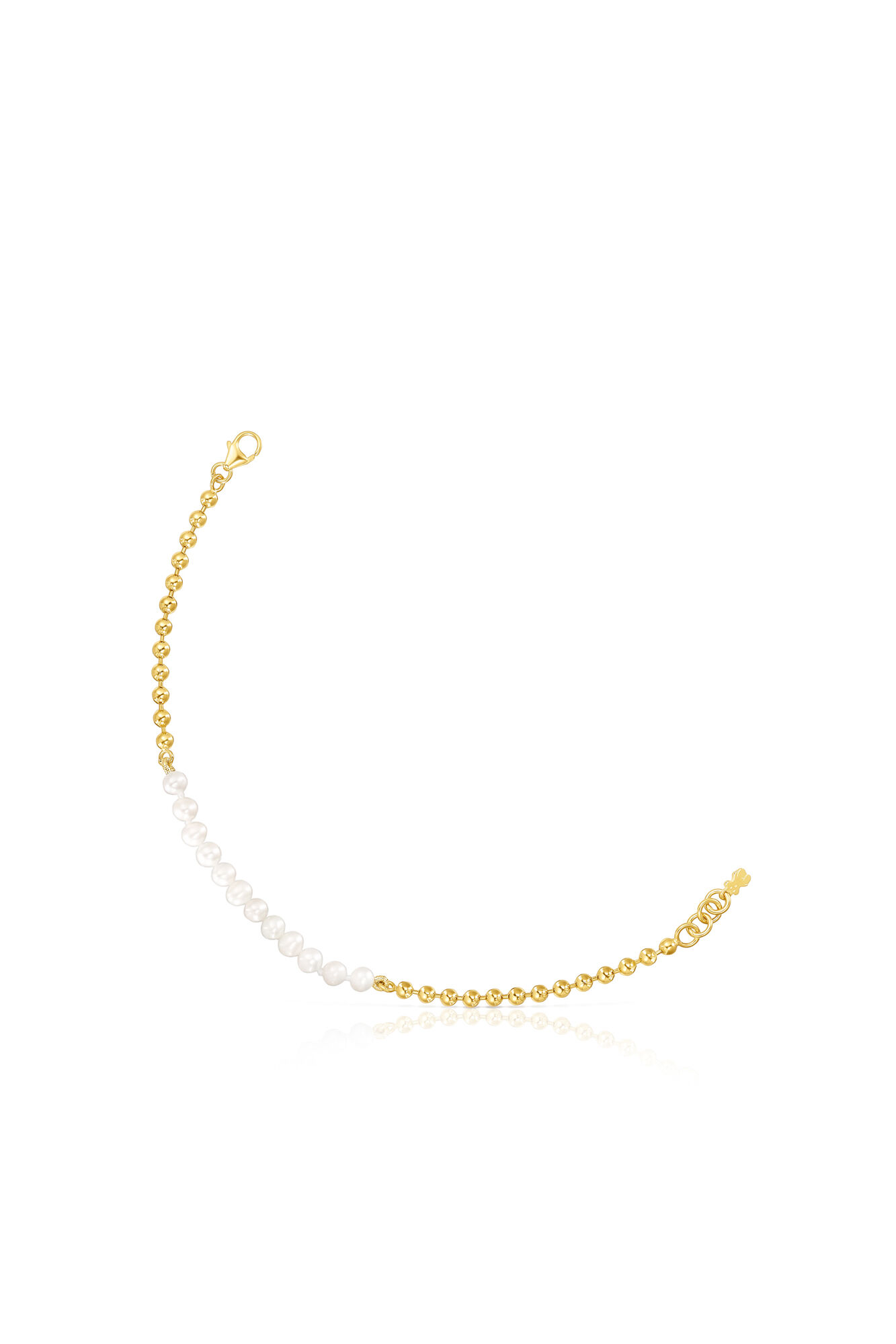 Tous Pulsera de plata vermeil y perlas Amarillo