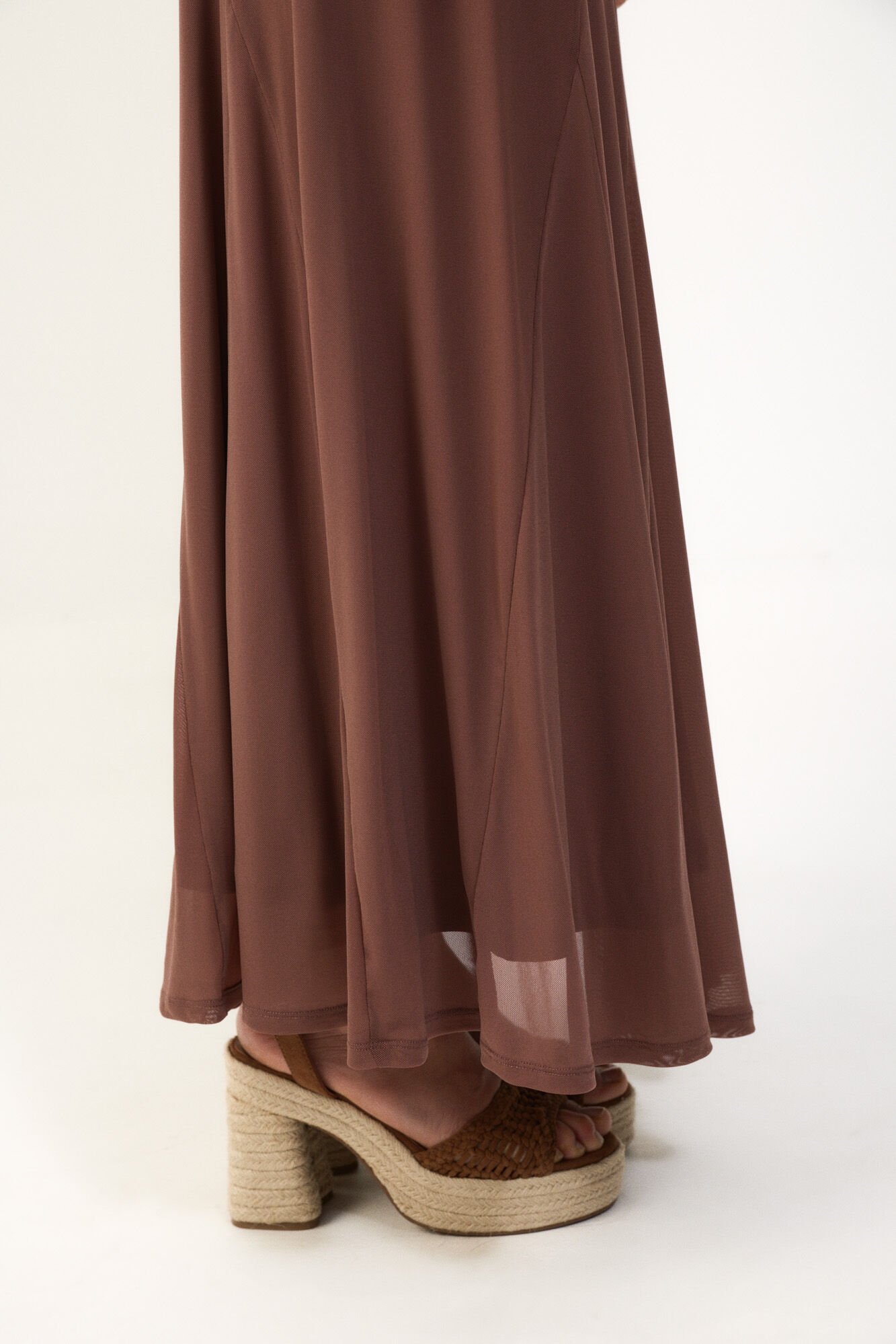 Slowlove Falda de tul el&aacute;stico Marr&oacute;n oscuro