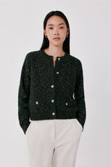 Cortefiel Short button jacket Dark green