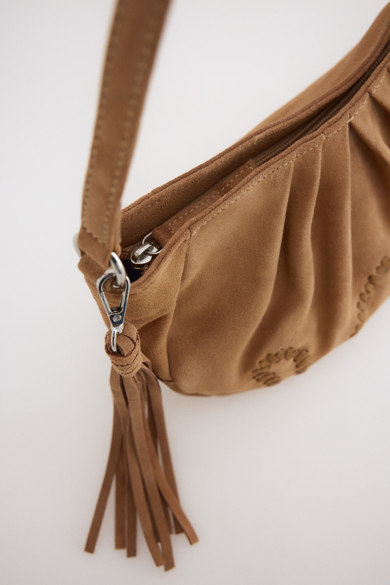 Slowlove Split leather crossbody Beige
