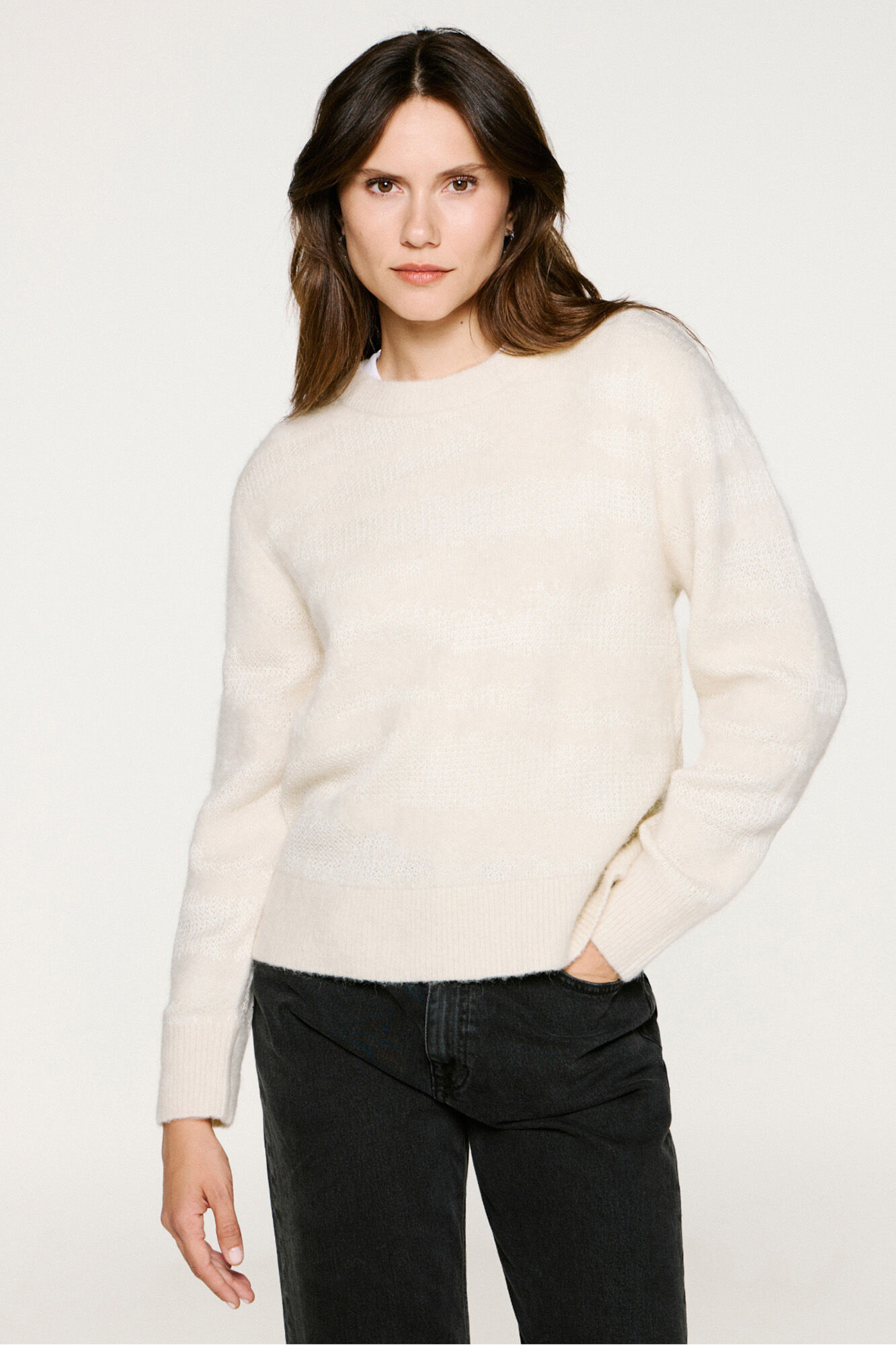 Selected Camisola de la&ccedil;ada de alpaca Tostado