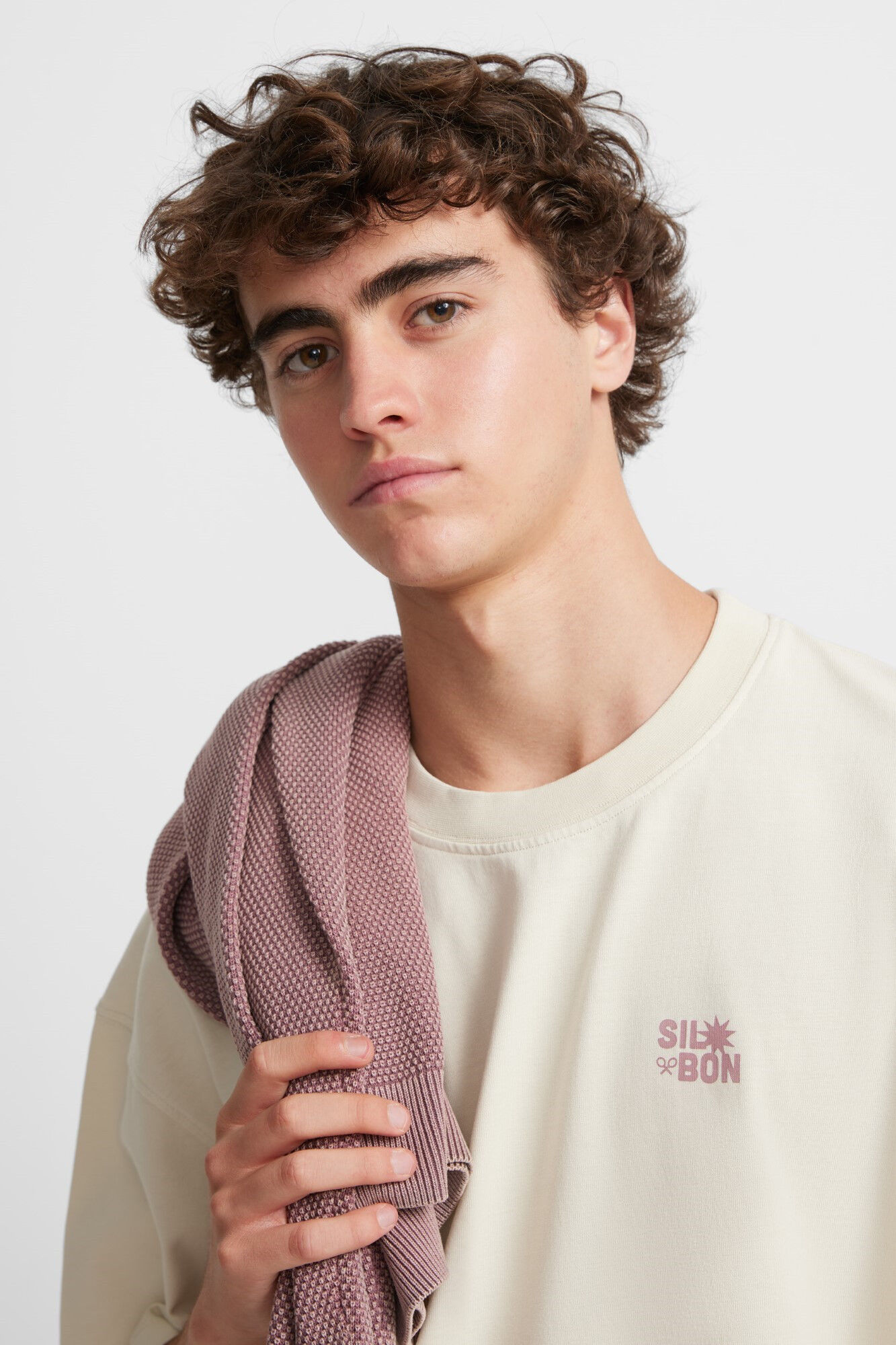 Silbon Camiseta special fit enjoy your life Beige