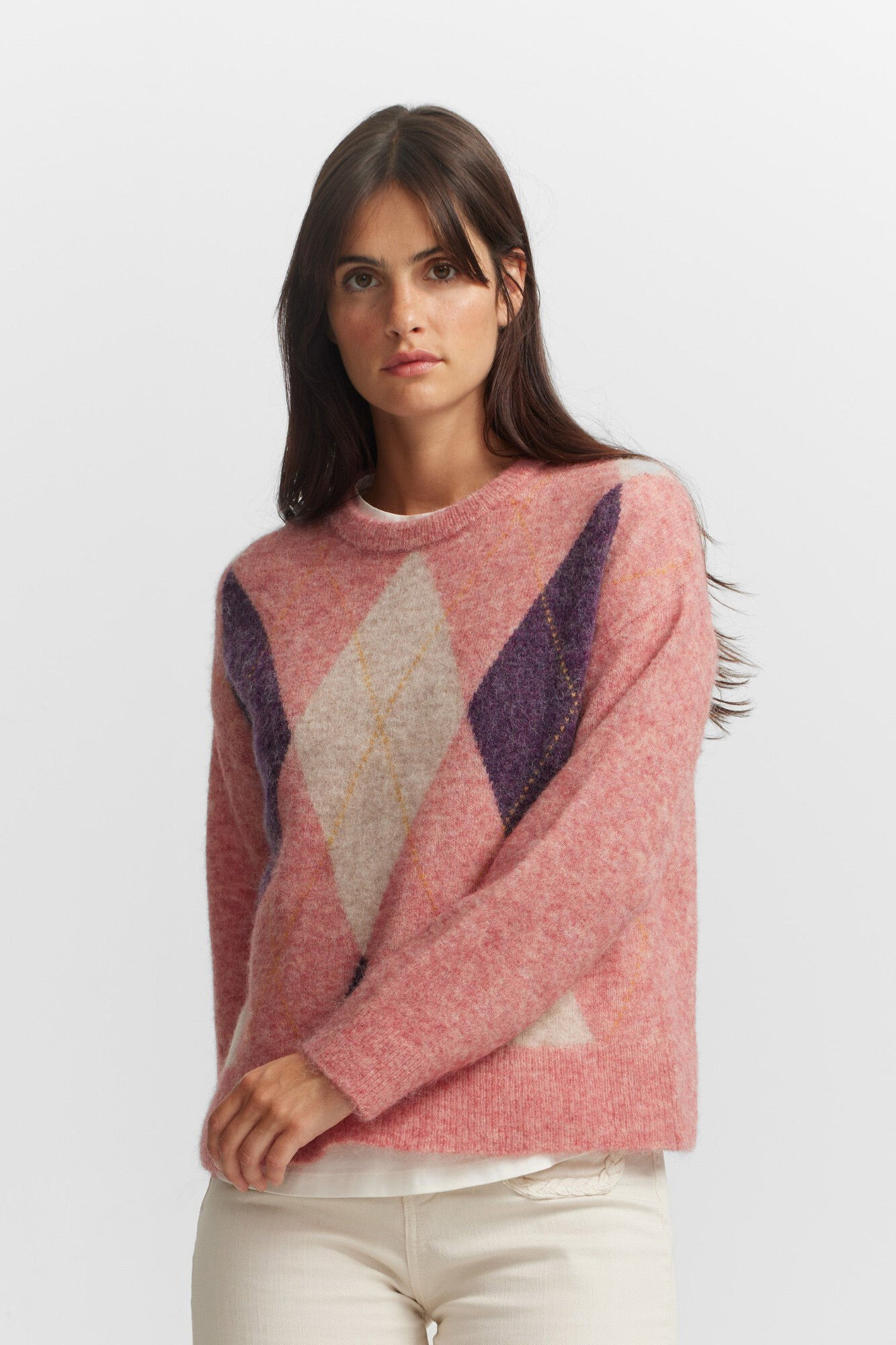 Silbon Jersey punto rombos Rosa