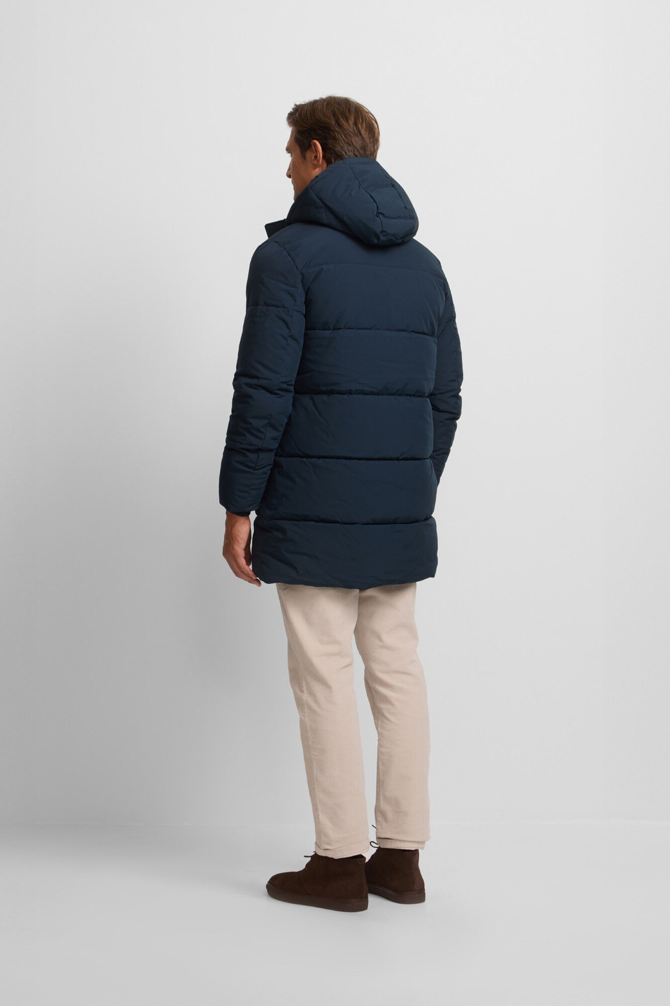 Silbon Abrigo largo acolchado capucha Azul marino