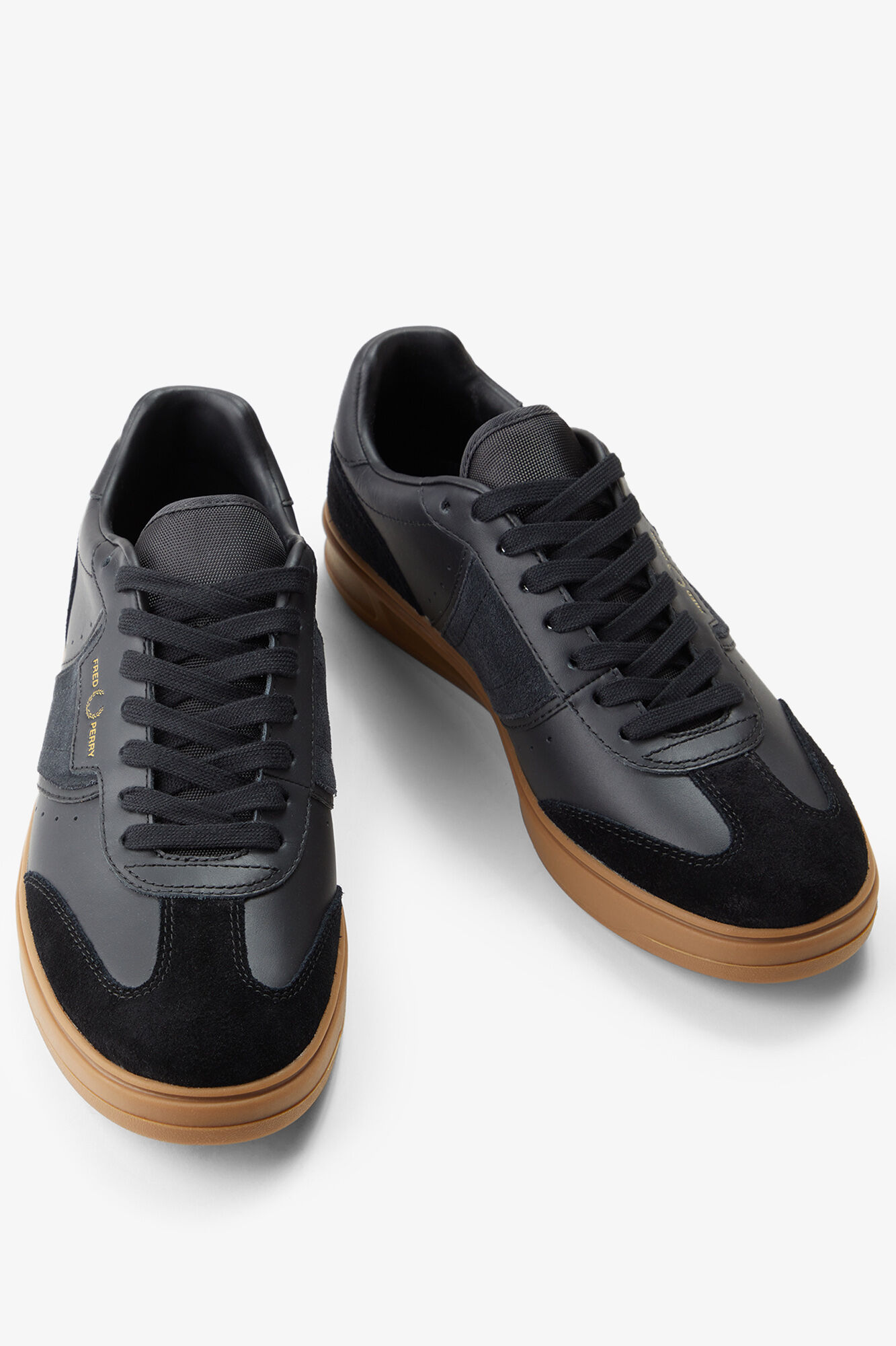 Fred Perry Sapatilha B4 em pele/camur&ccedil;a Preto