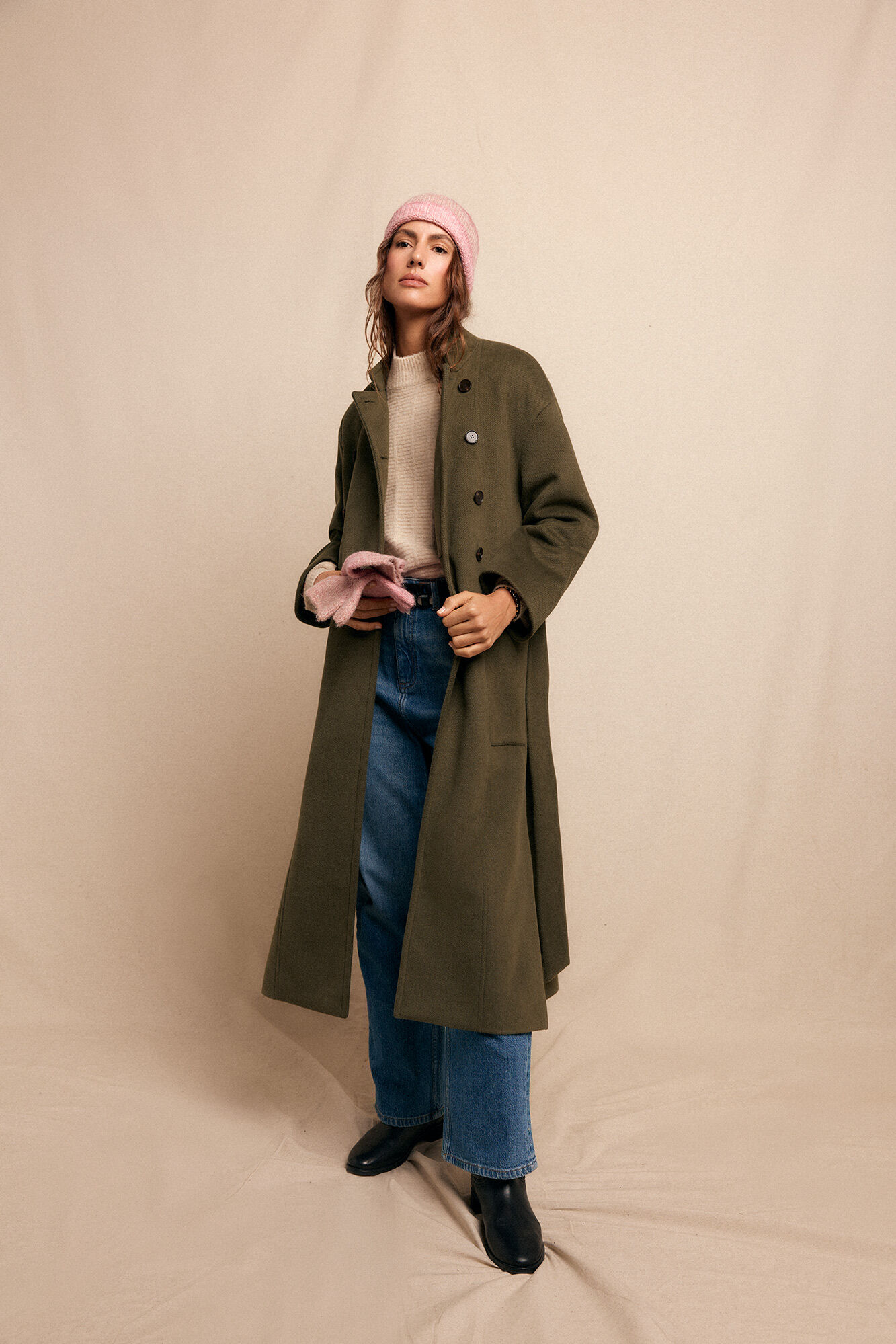 Slowlove Sobretudo longo trespassado Verde