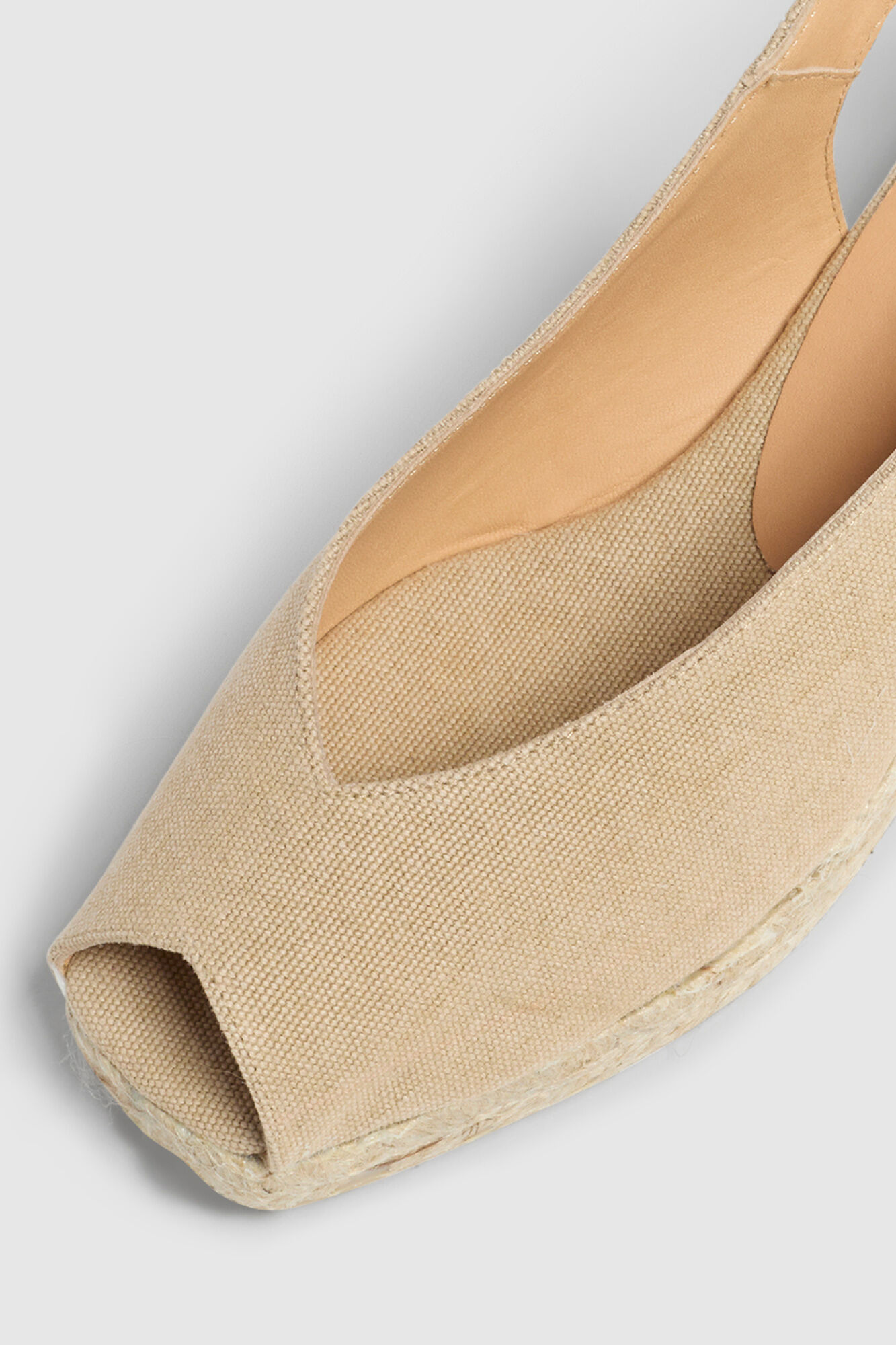 Casta&ntilde;er Alpercata cunha de juta natural Tostado