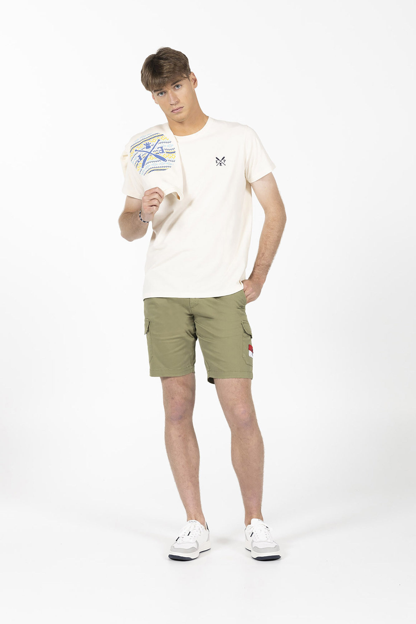 elPulpo Camiseta estampado &eacute;tnico espalda Marfil