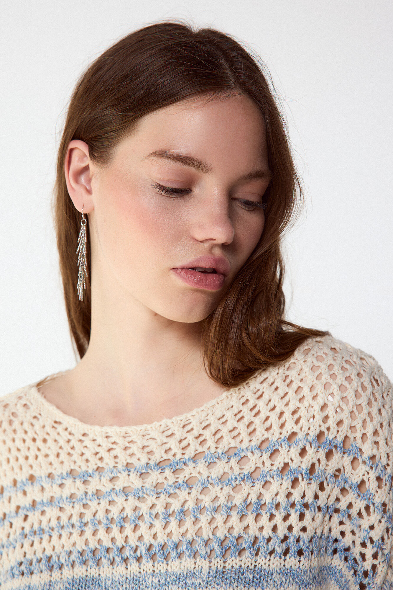 Slowlove Camisola de malha rendada Azul