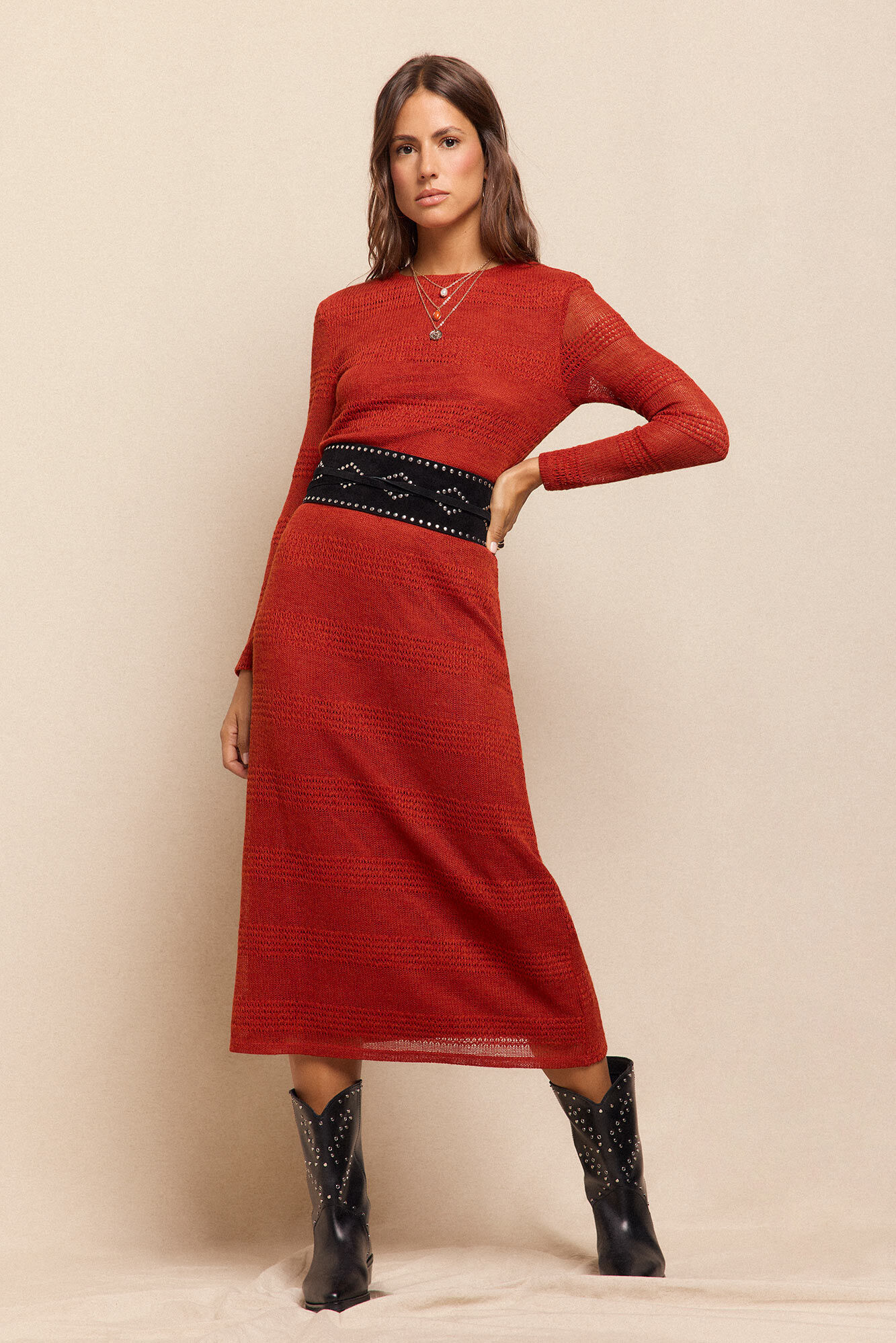 Slowlove Vestido estruturado r&uacute;stico