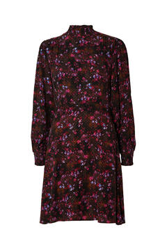 Cortefiel Long-sleeved dress with floral print motif, made with Lenzing ECOVERO. Brown