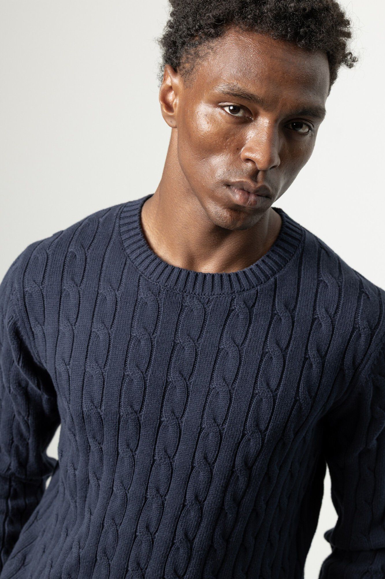 PuroEGO Camisola de malha de oitos Azul