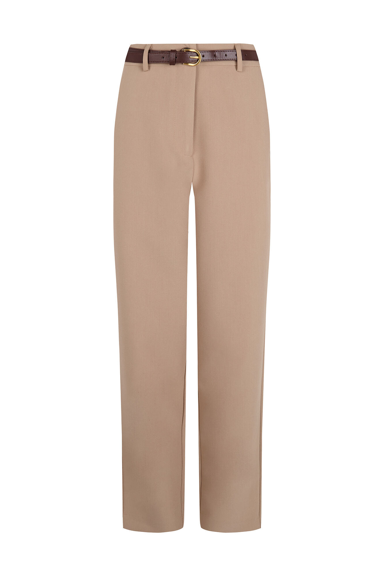 Cortefiel Women's tailored trousers with belt Beige