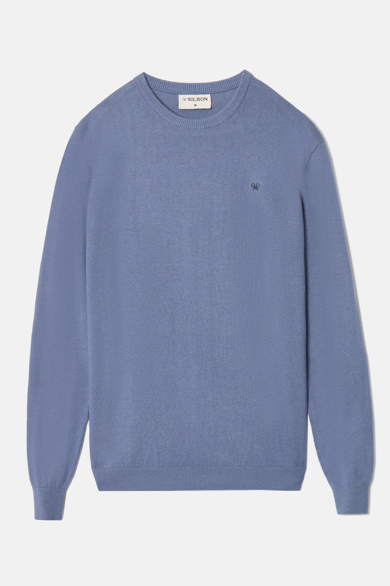 Silbon Jersey liso cuello redondo Azul