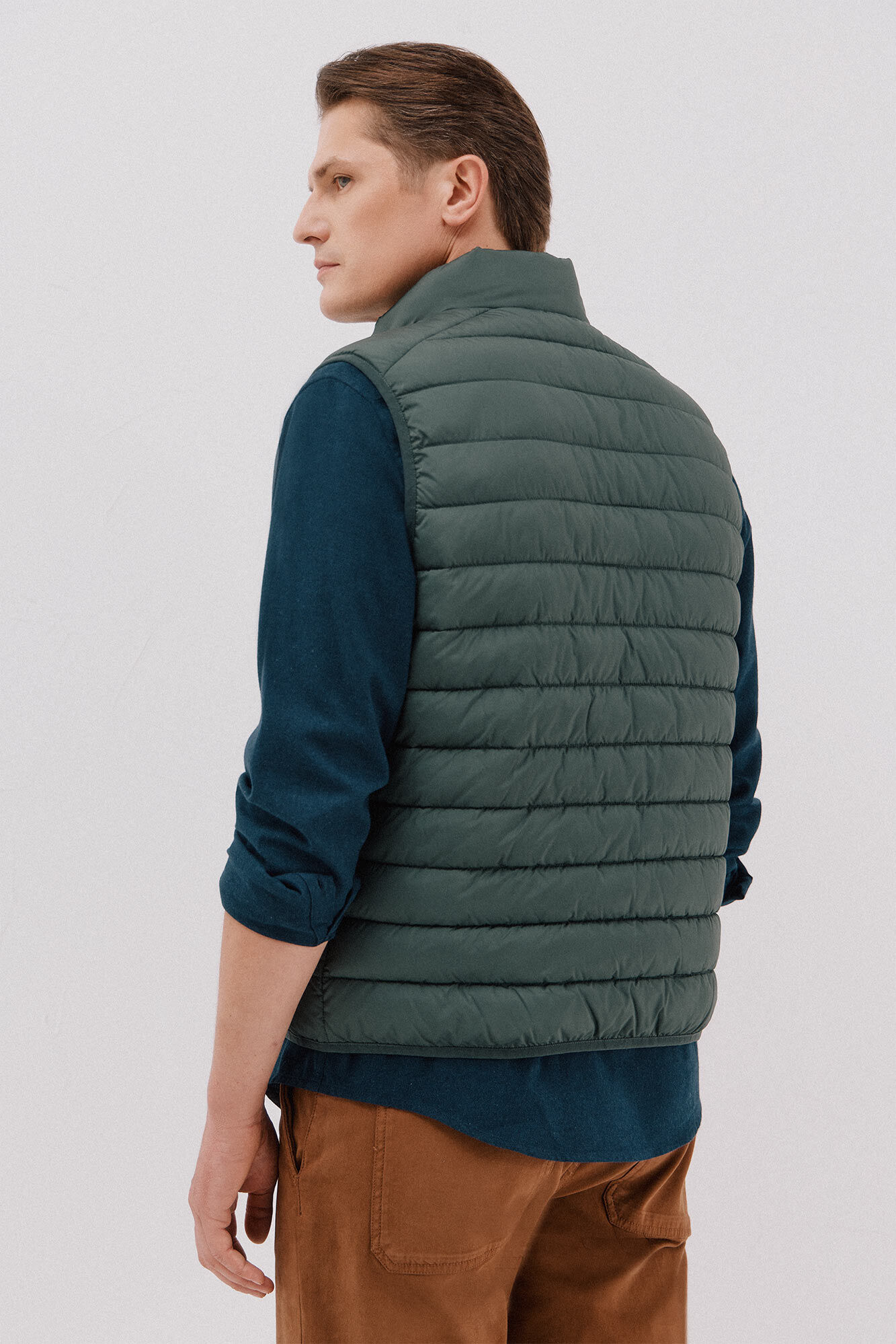 Cortefiel Ultra-light quilted gilet Dark green