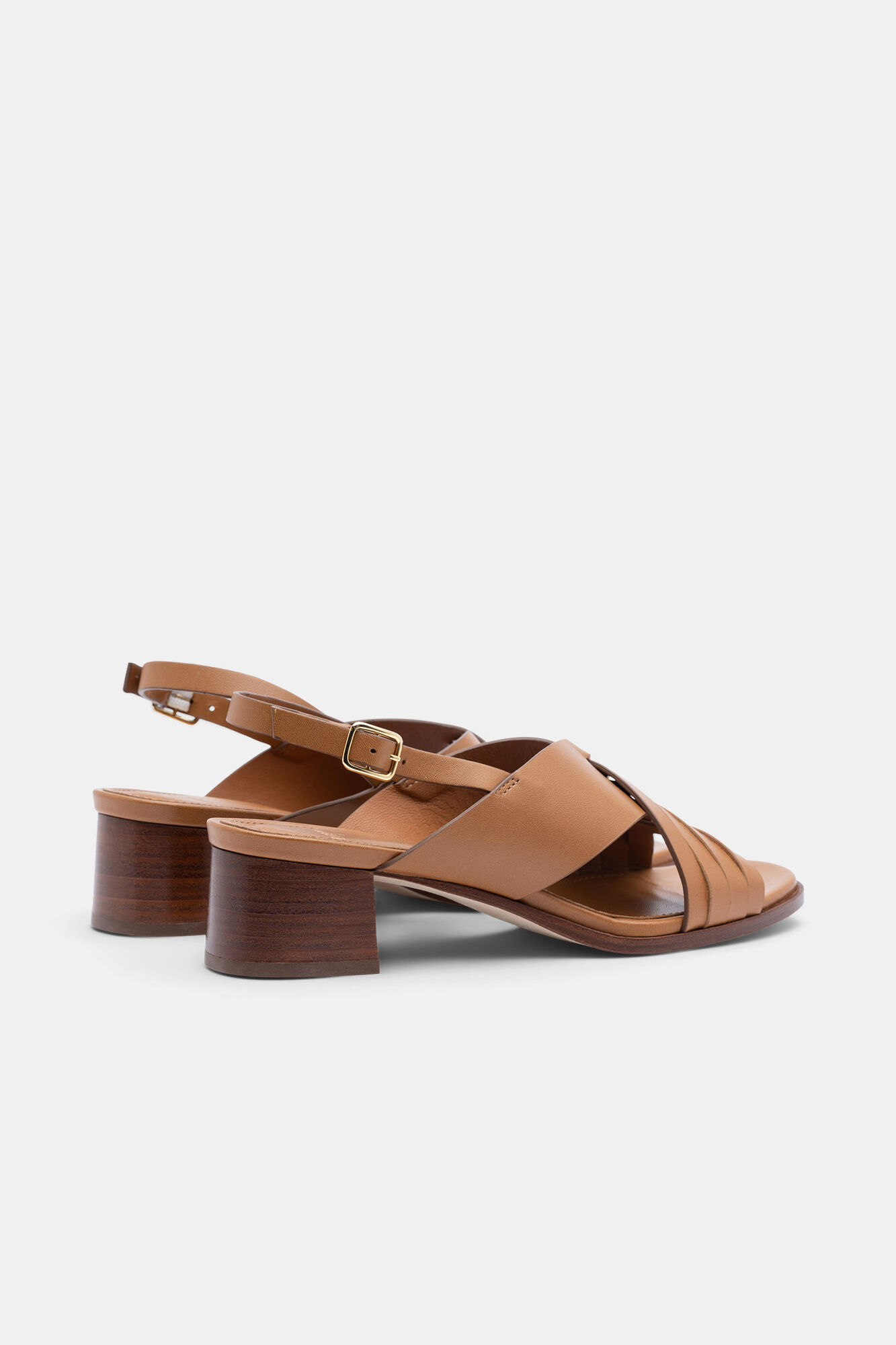 Lottusse Plain brown leather sandals Brown