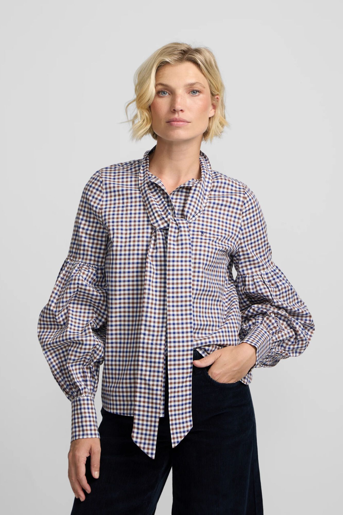 Silbon Camisa com la&ccedil;ada aos quadrados