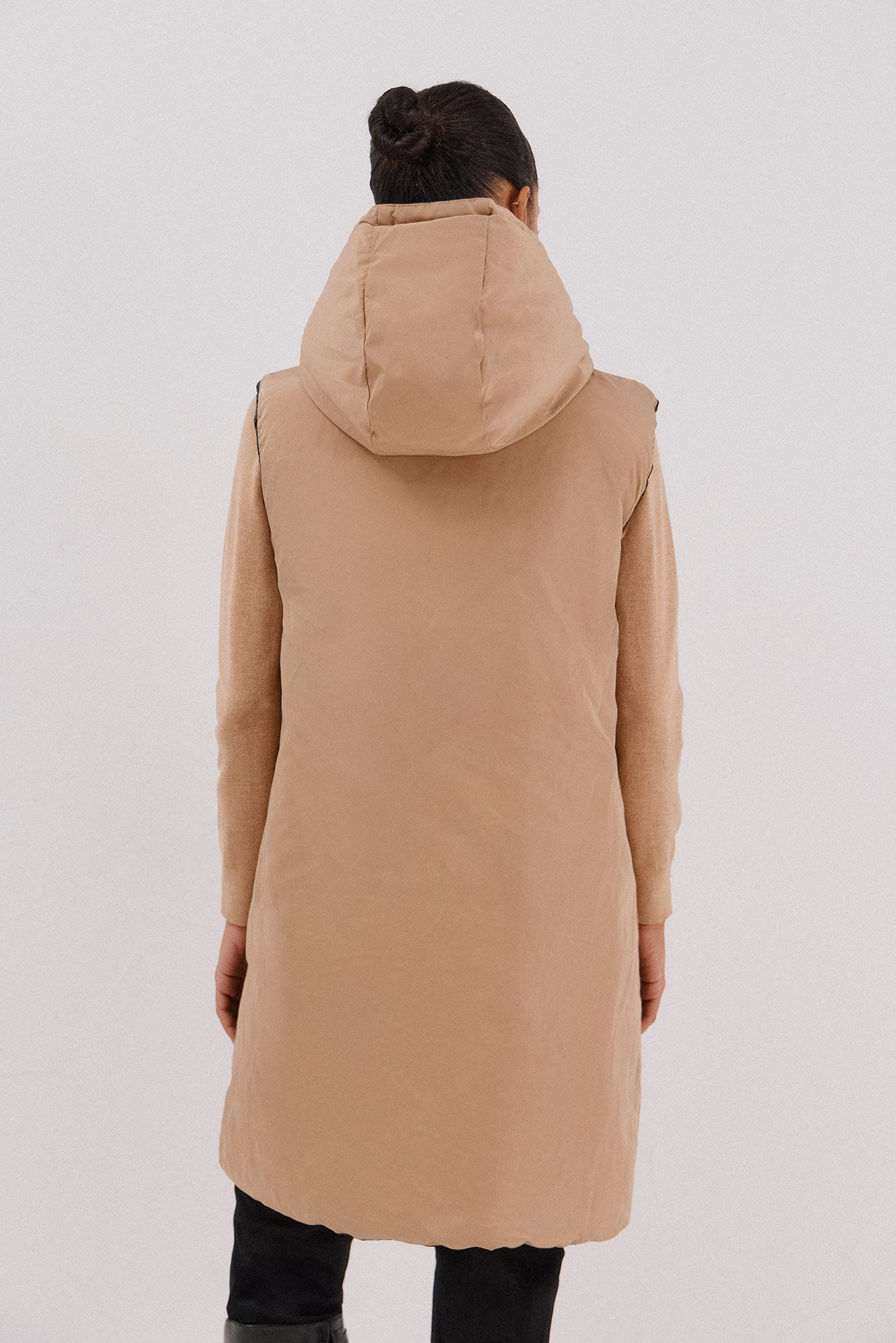 Cortefiel Long reversible gilet Black