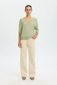 Selected Camisola manga curta em 100% l&atilde; merino