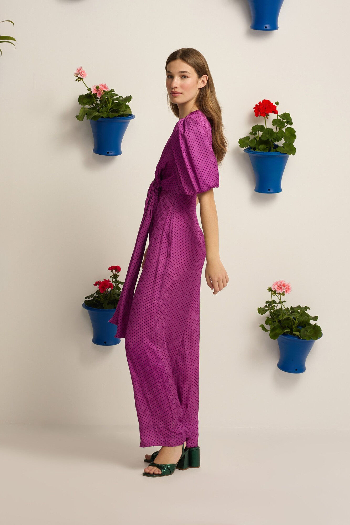 Silbon Macac&atilde;o Event Collection com n&oacute; e bolinhas Roxo
