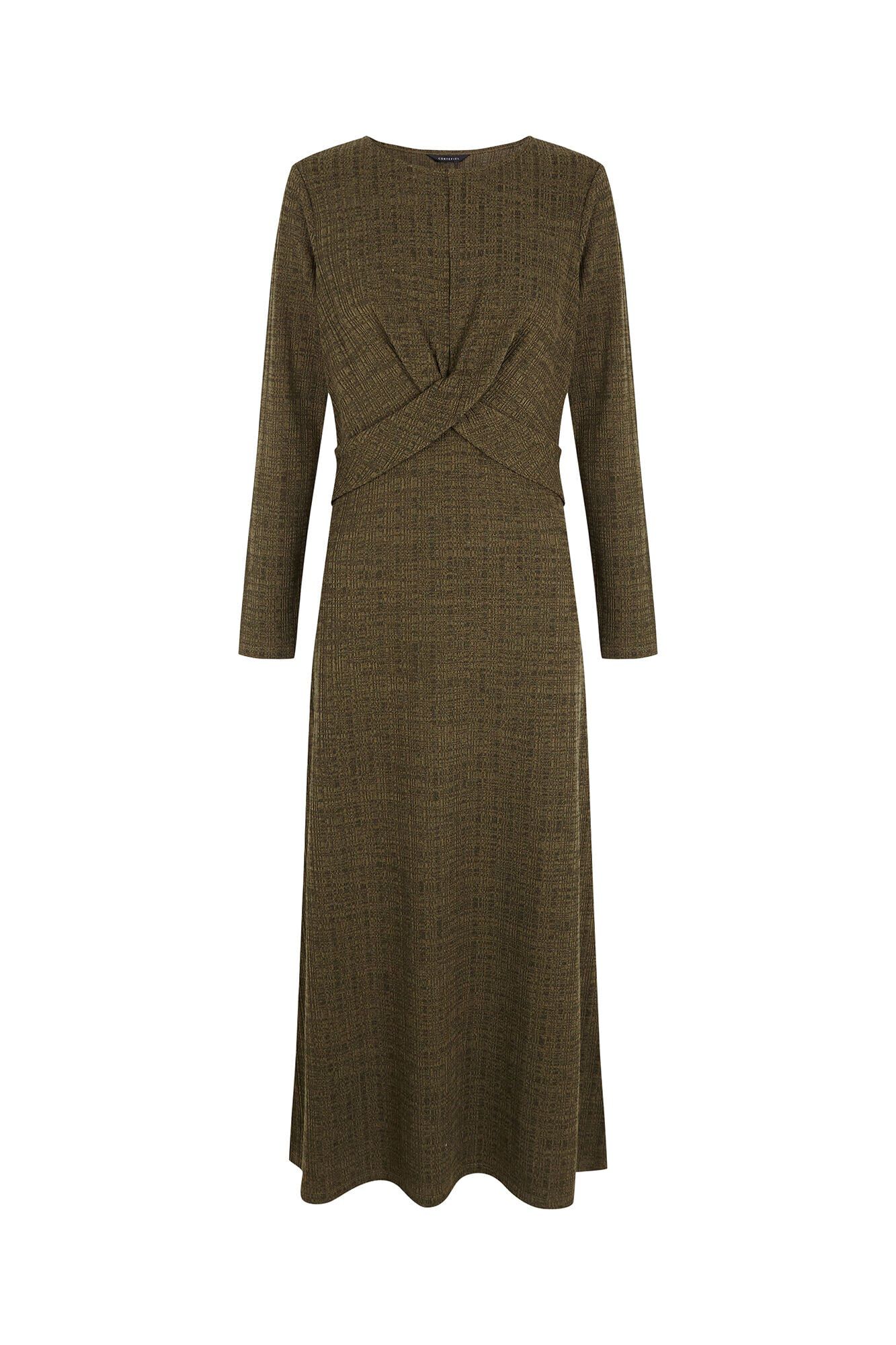 Cortefiel Knot waist dress Kaki