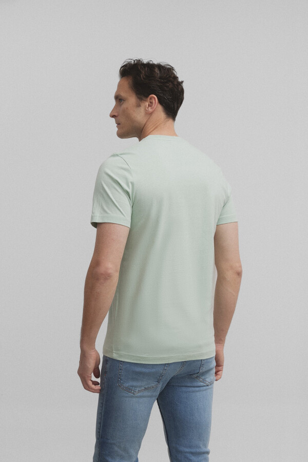Cortefiel Camiseta silbon minilogo Verde
