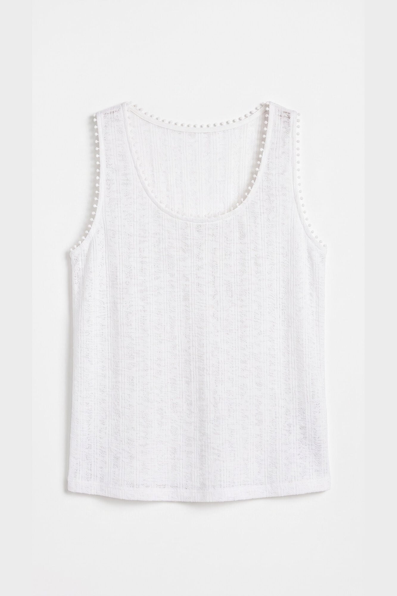 Cortefiel Top de al&ccedil;as com renda Branco