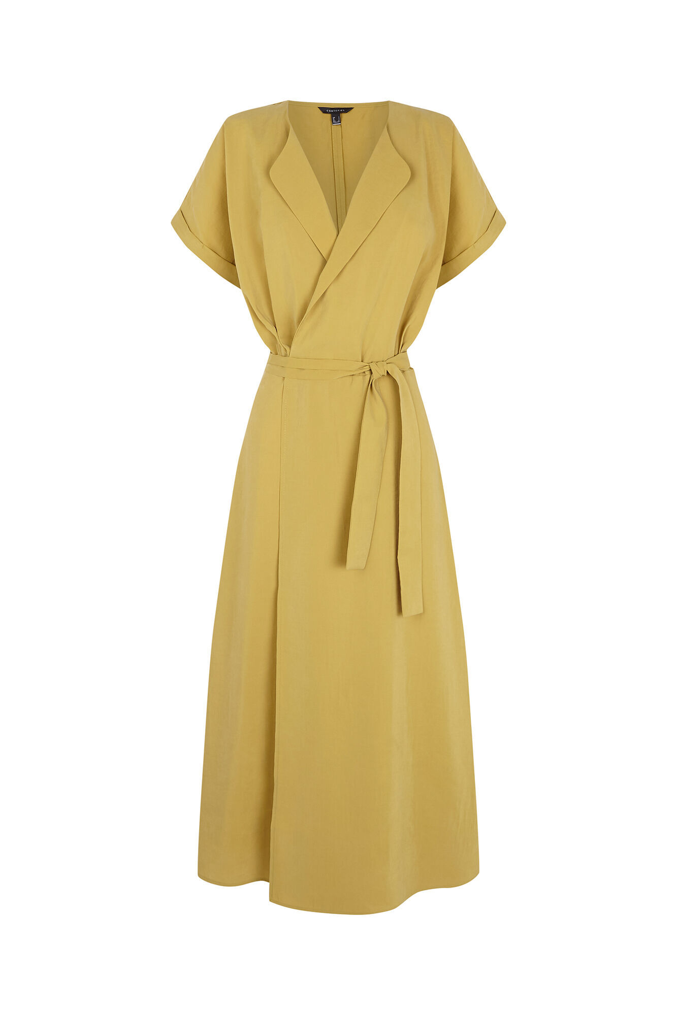 Cortefiel Wrap tencel dress Yellow