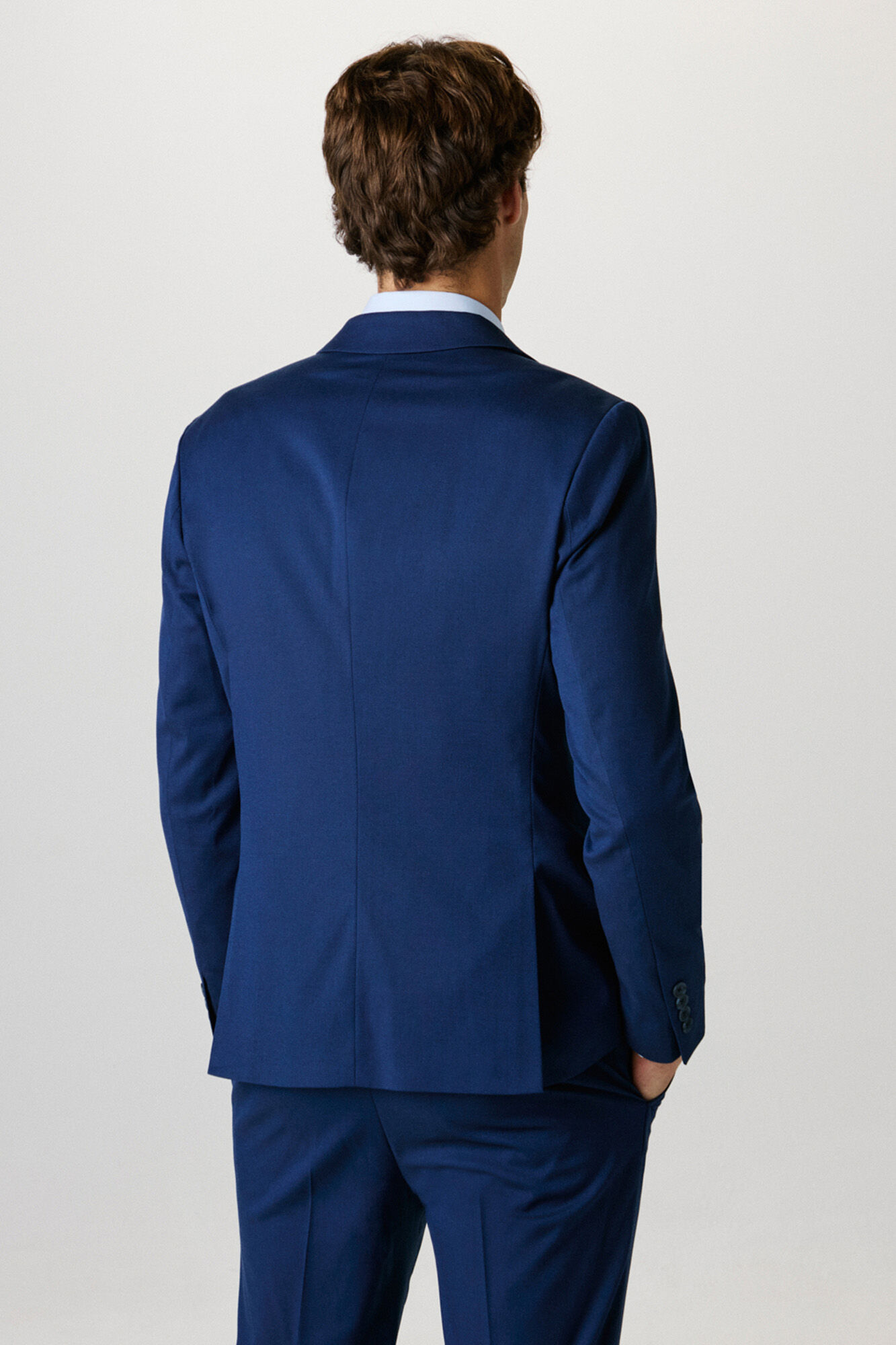 Selected Slim fit suit jacket made from recycled materials. Blue