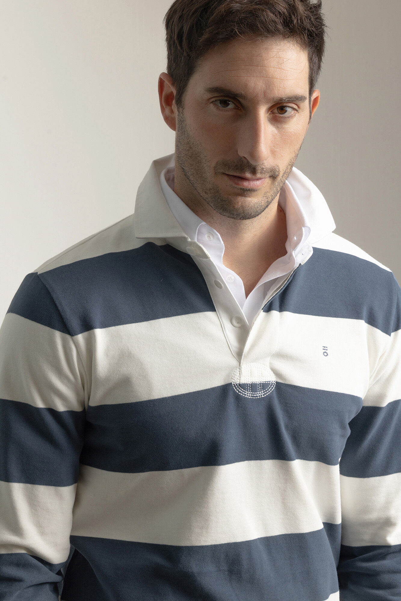 PuroEGO Camisa polo riscas azul-tinta