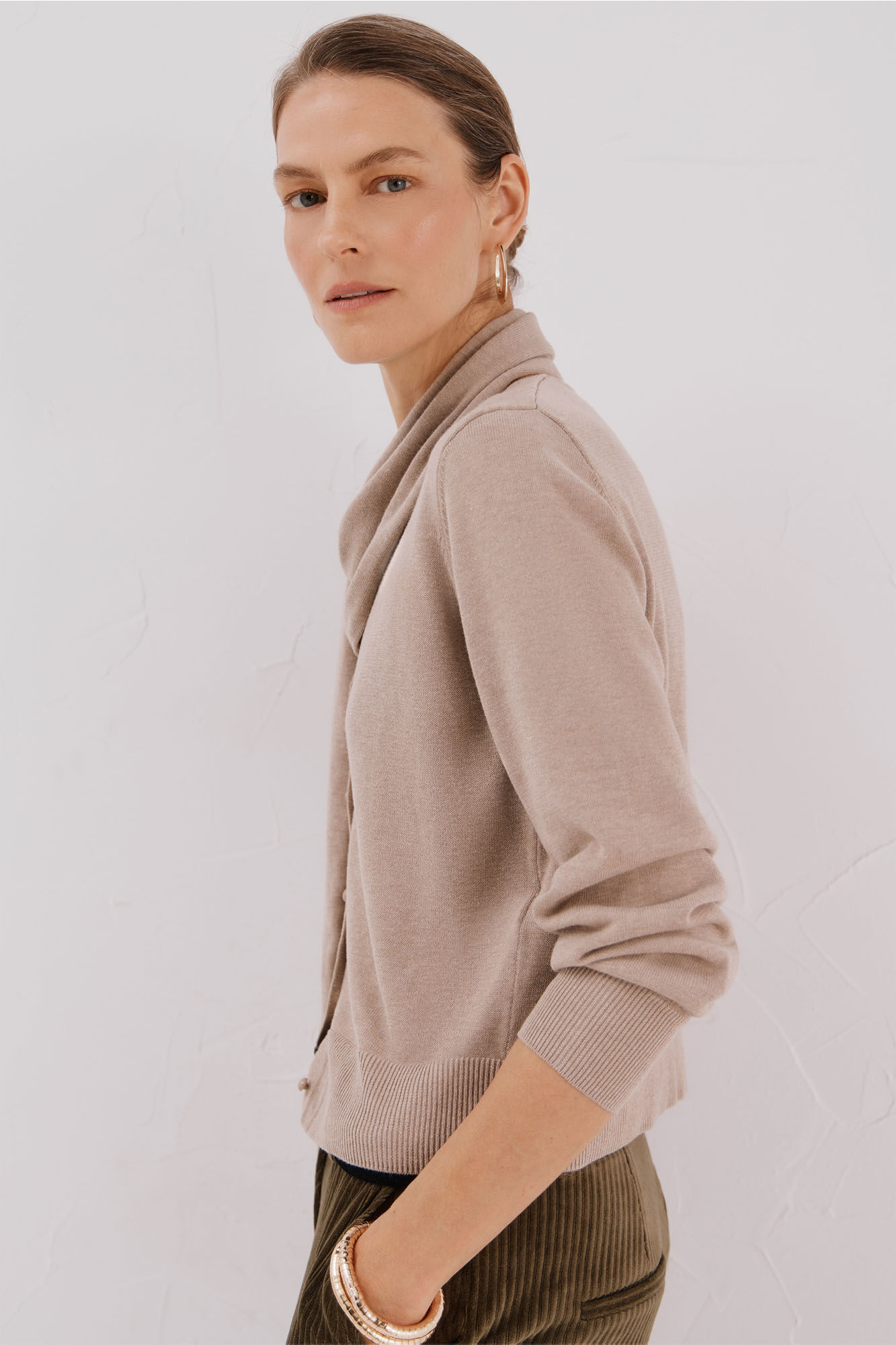 Cortefiel Jacket with scarf Beige