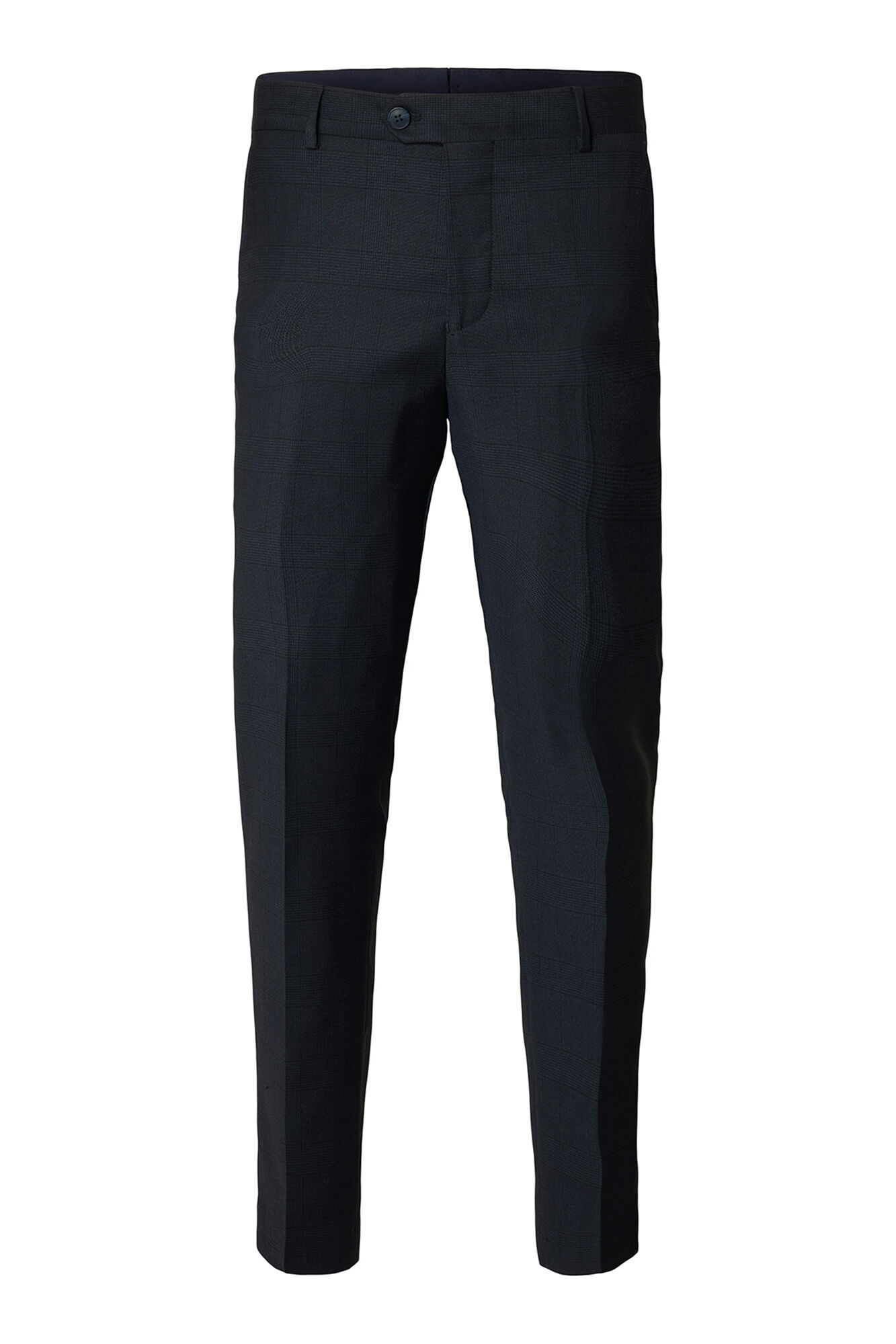 Selected Cal&ccedil;a de terno xadrez slim fit  Azul