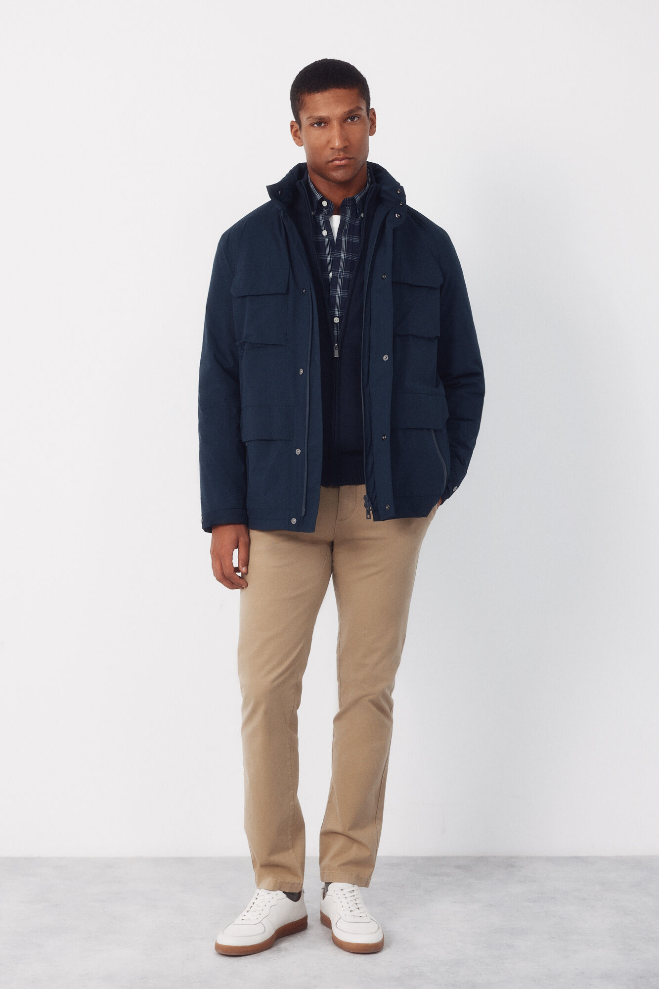 Cortefiel 4-pocket jacket with light padding Navy