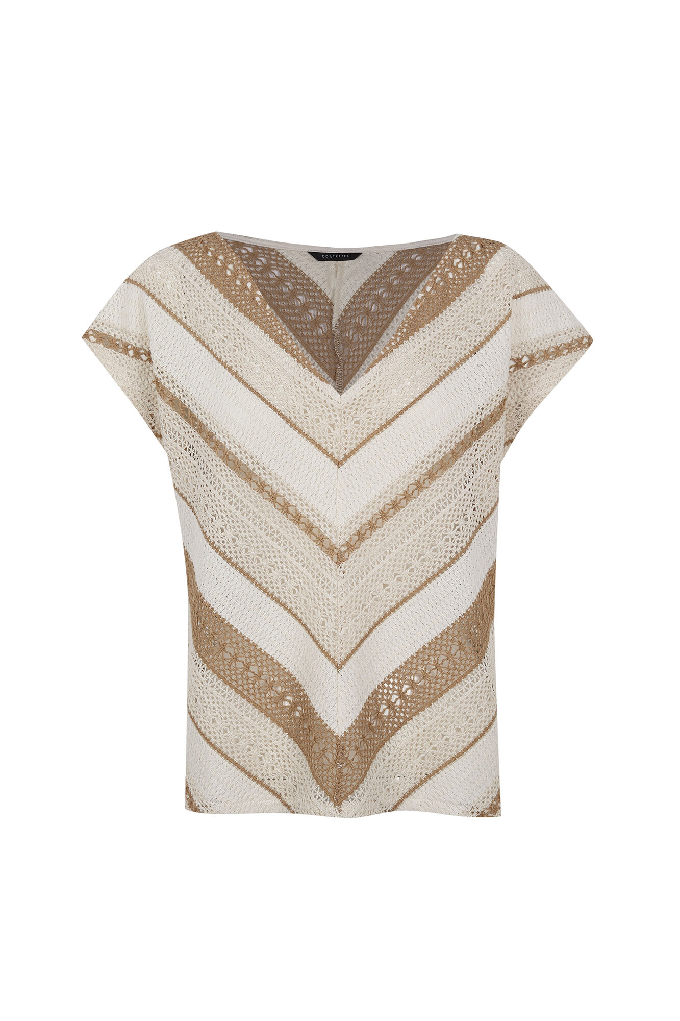 Cortefiel Multicoloured crochet T-shirt Yellow