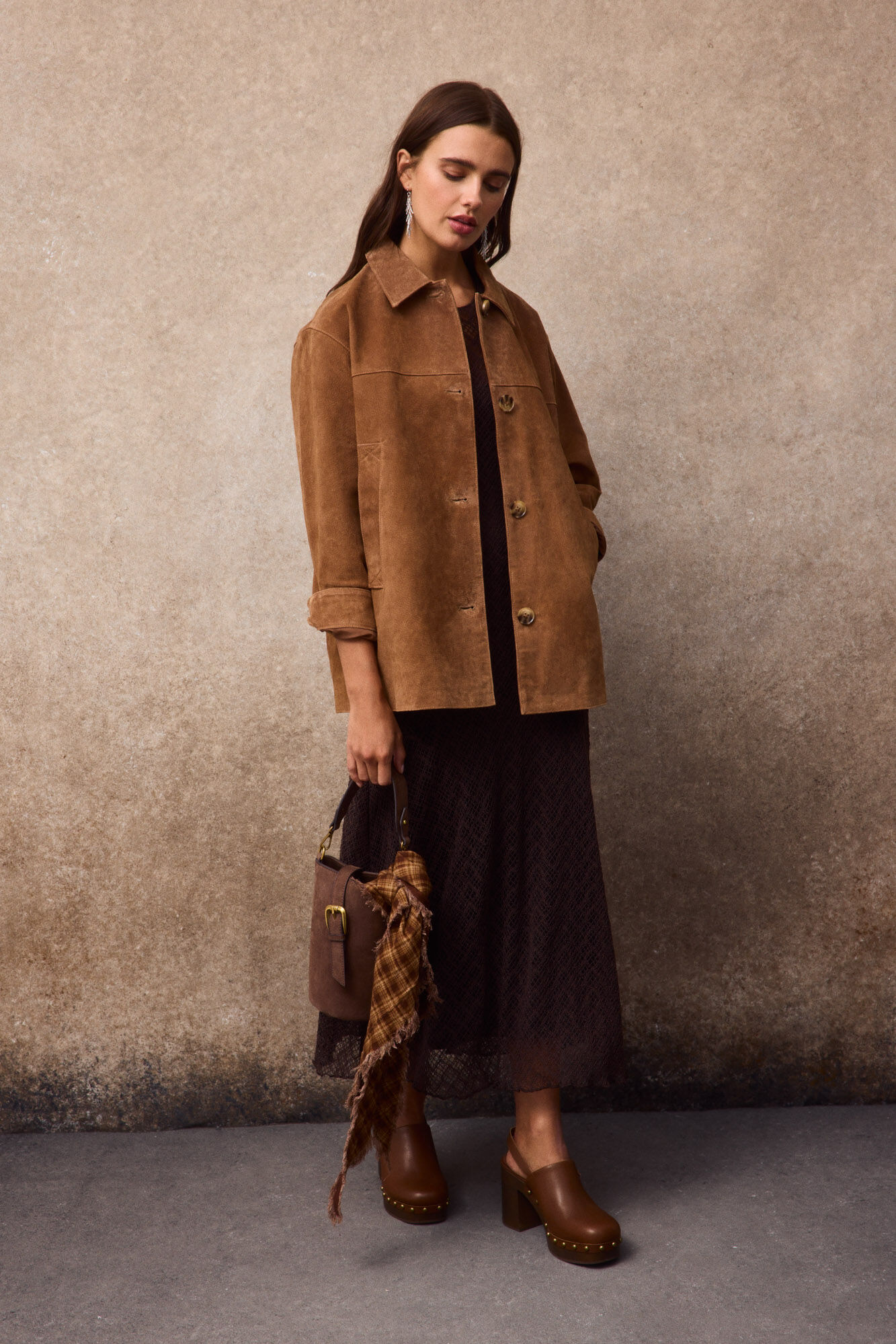 Slowlove Sobrecamisa de piel Beige