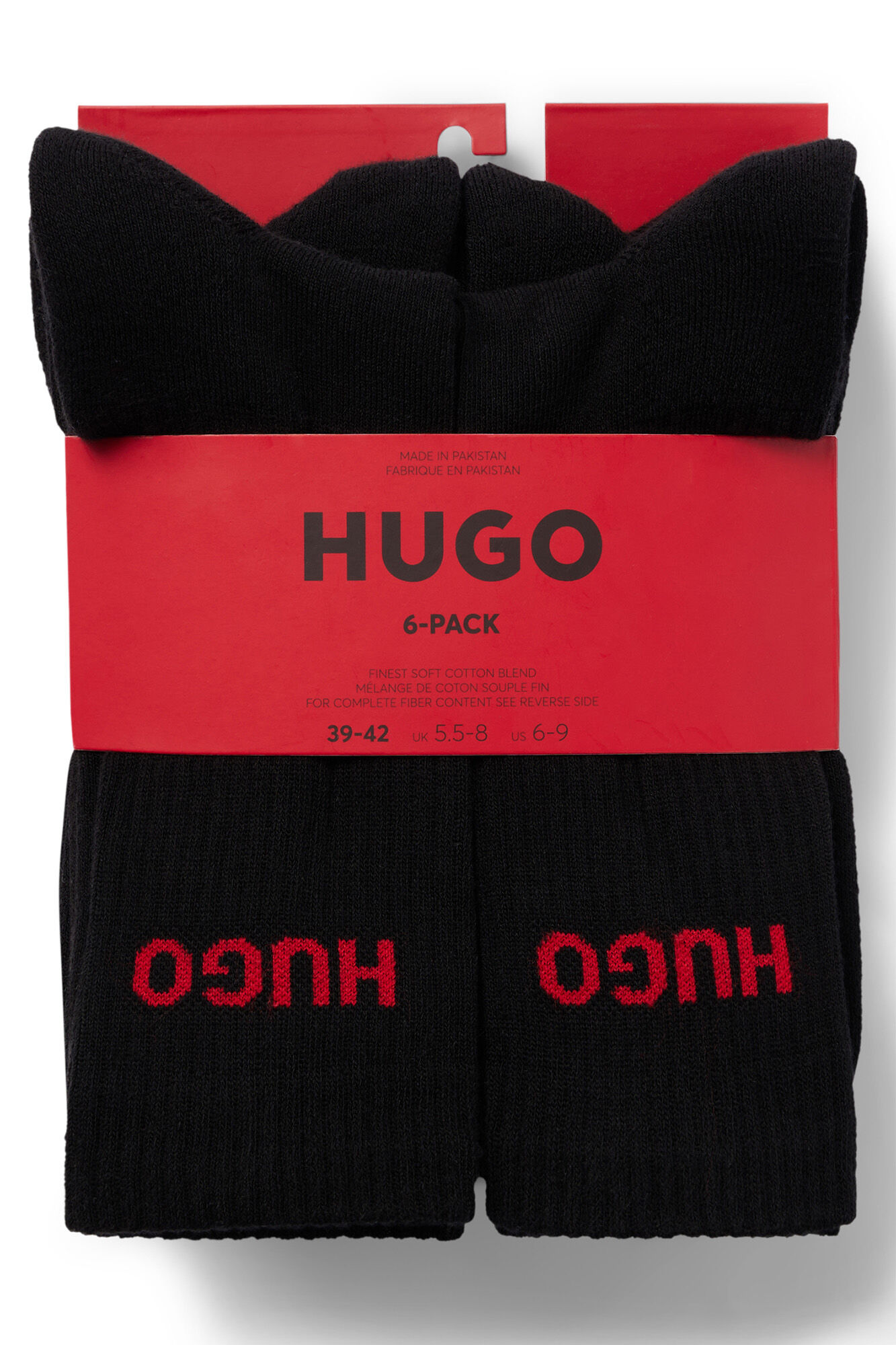 HUGO Pack 6 calcetines Negro