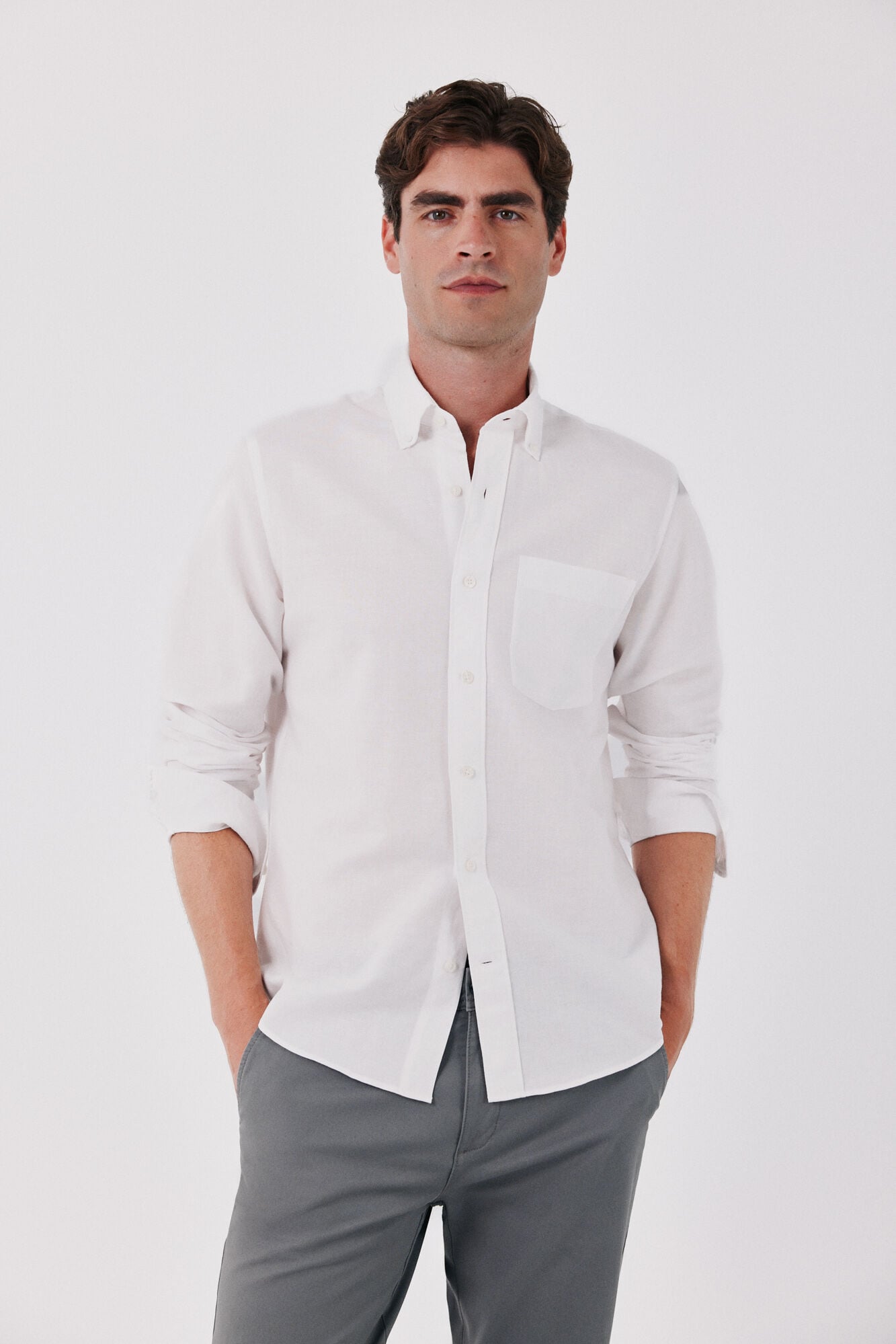 Cortefiel Camisa lino lisa
