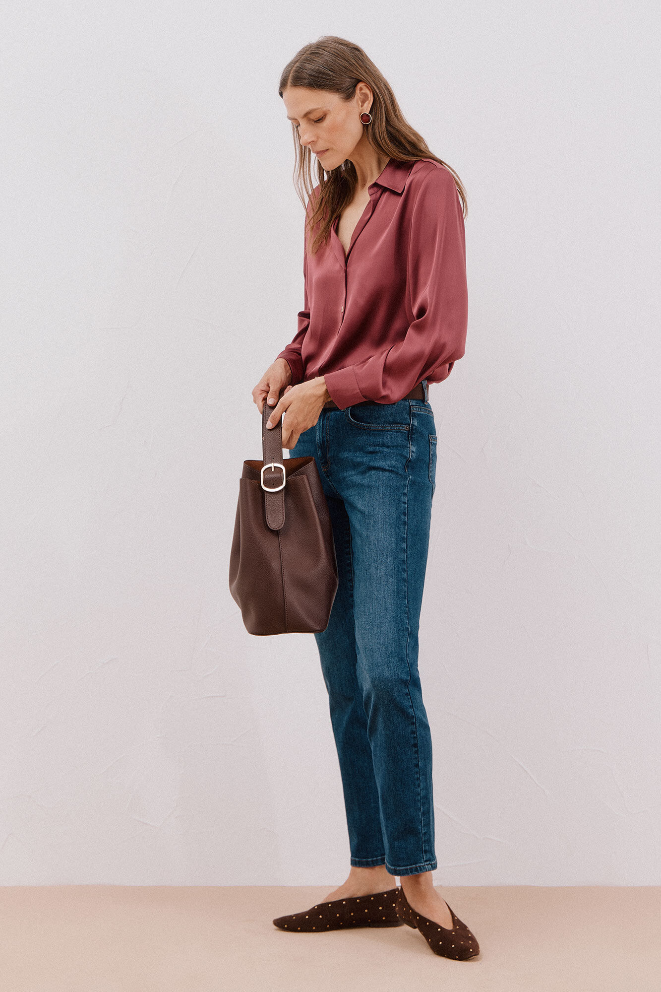 Cortefiel Camisa satinada