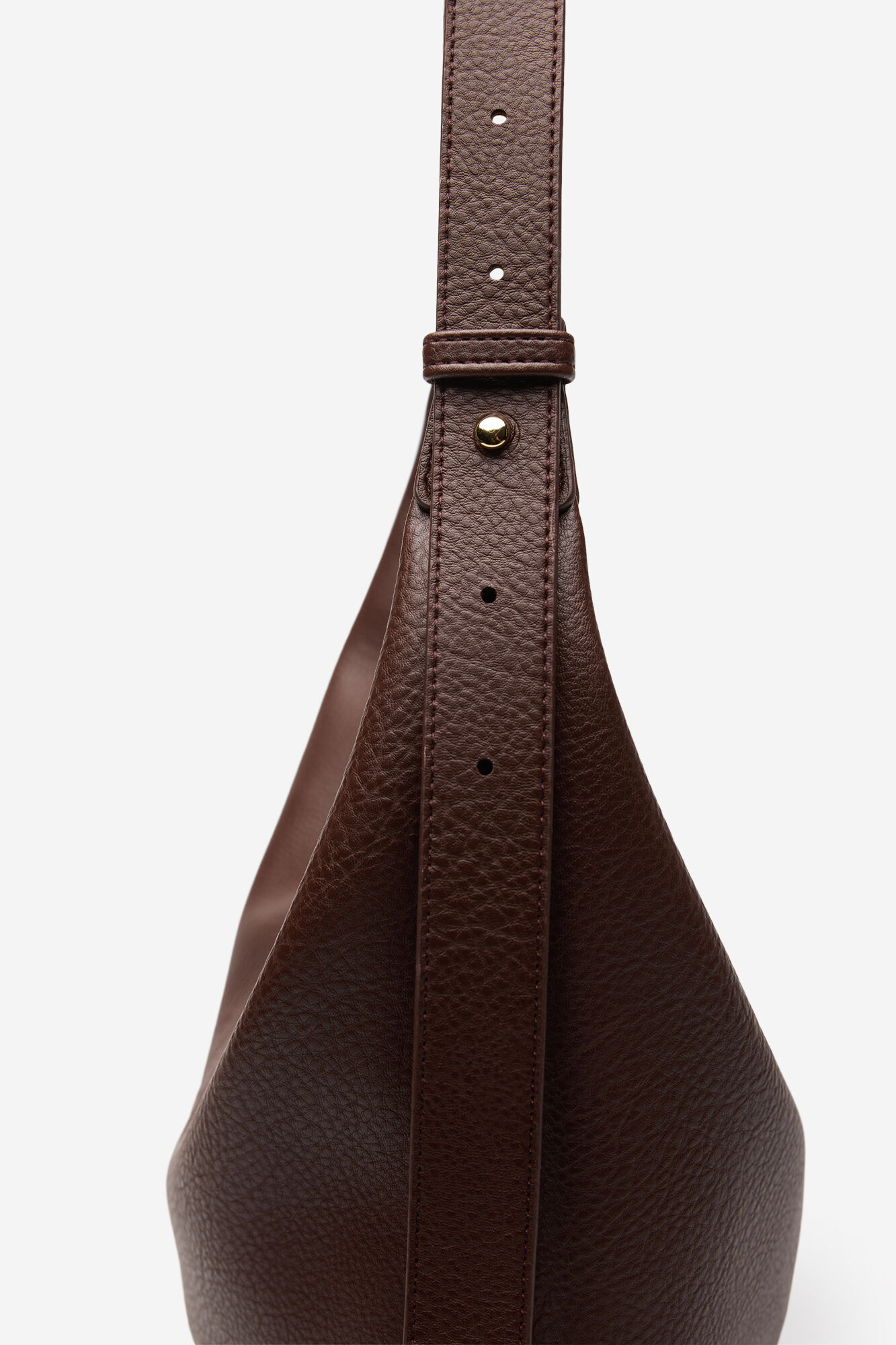 Cortefiel Textured shoulder bag Dark brown