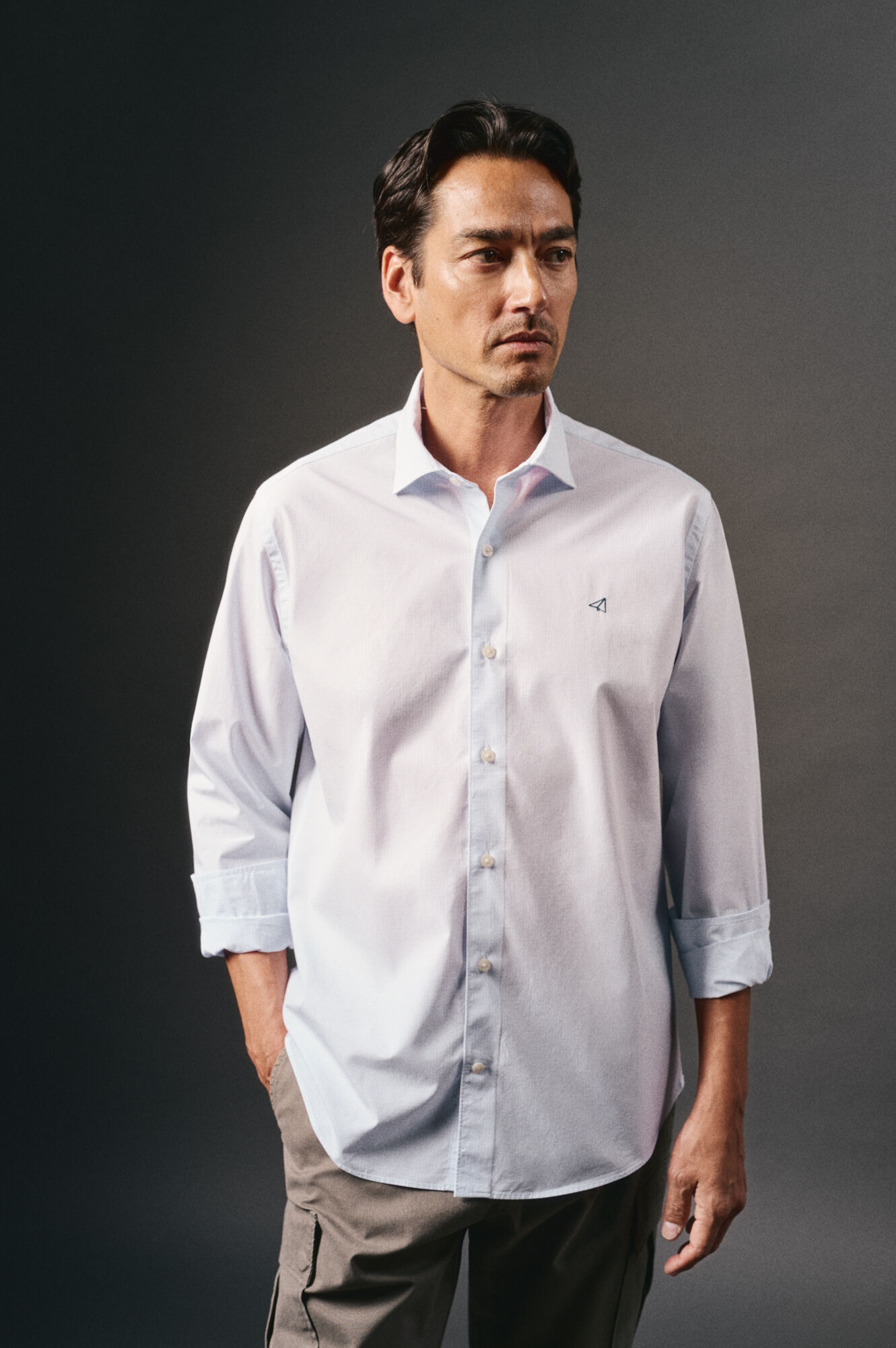 OOTO Camisa de popelina lisa Branco