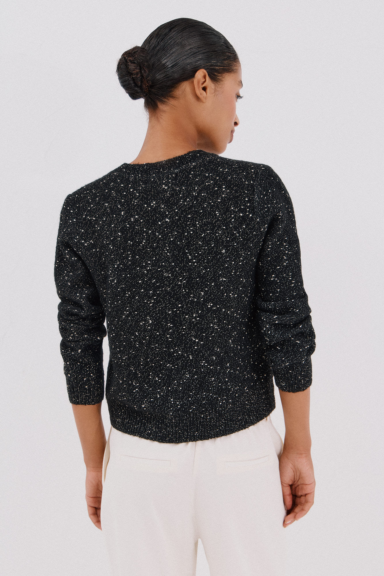 Cortefiel Jaqueta de lurex com bot&otilde;es Preto