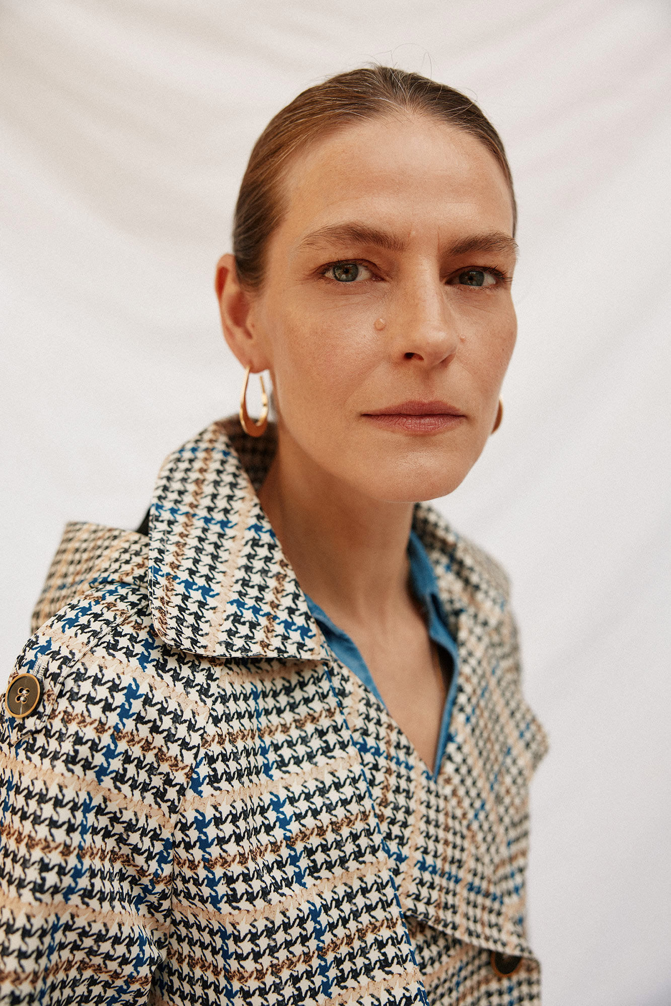 Cortefiel Gabardina curta com v&eacute;u Multicolorido