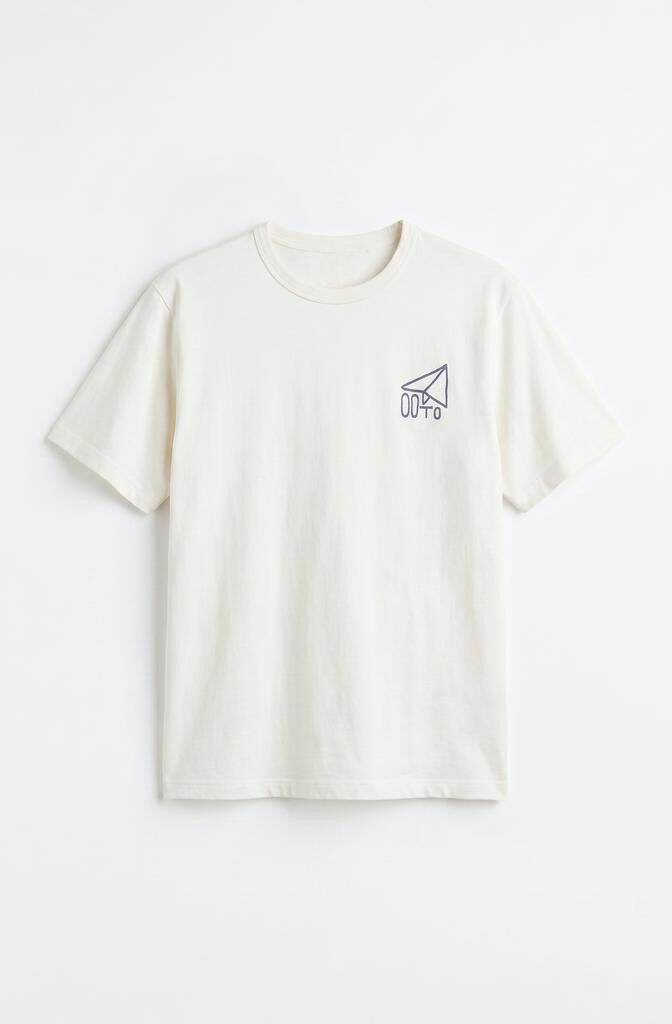 OOTO T-shirt avi&atilde;o pequeno Ecru