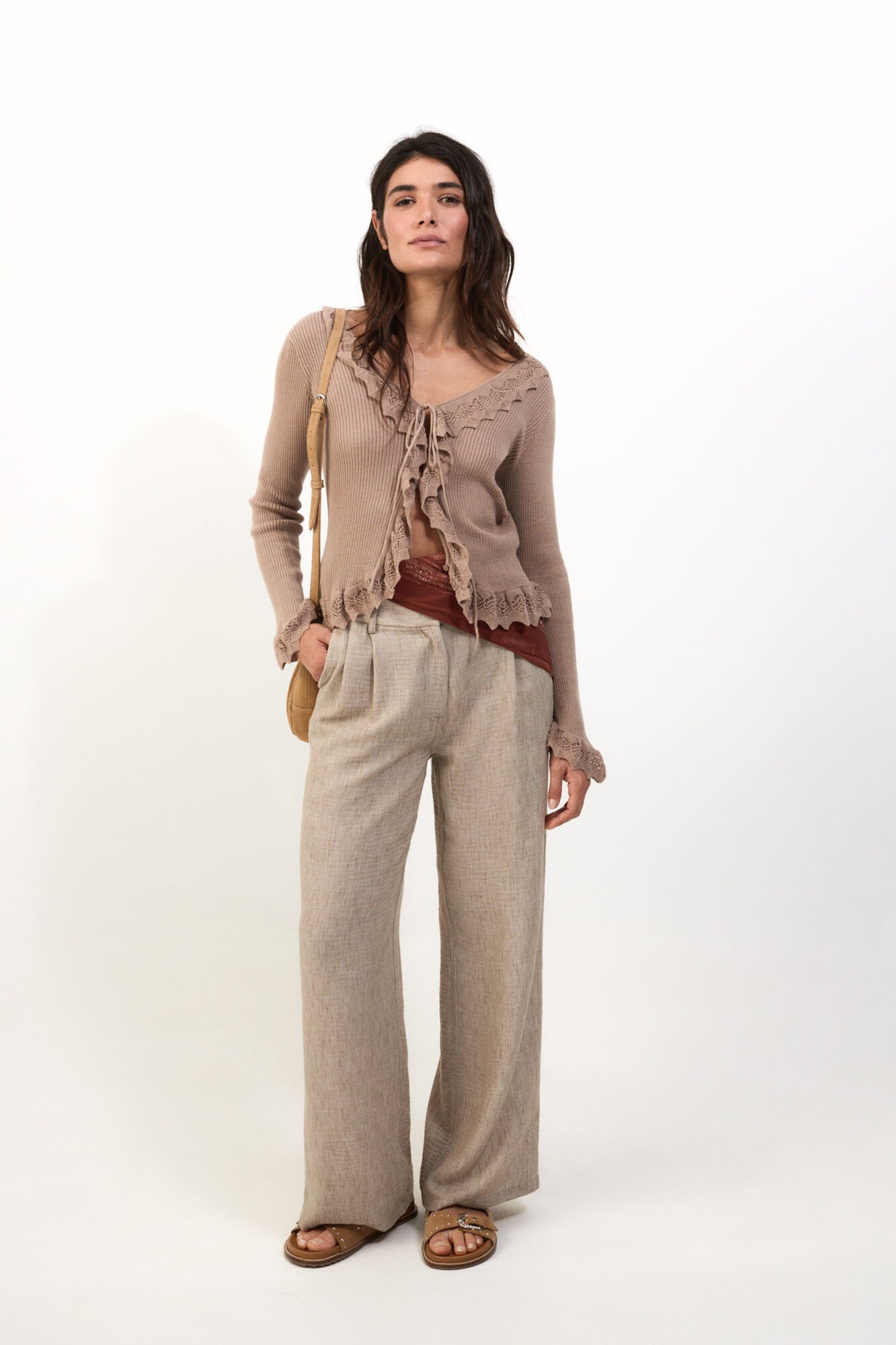 Slowlove Pantal&oacute;n flu&iacute;do &iacute;ndigo Castanho