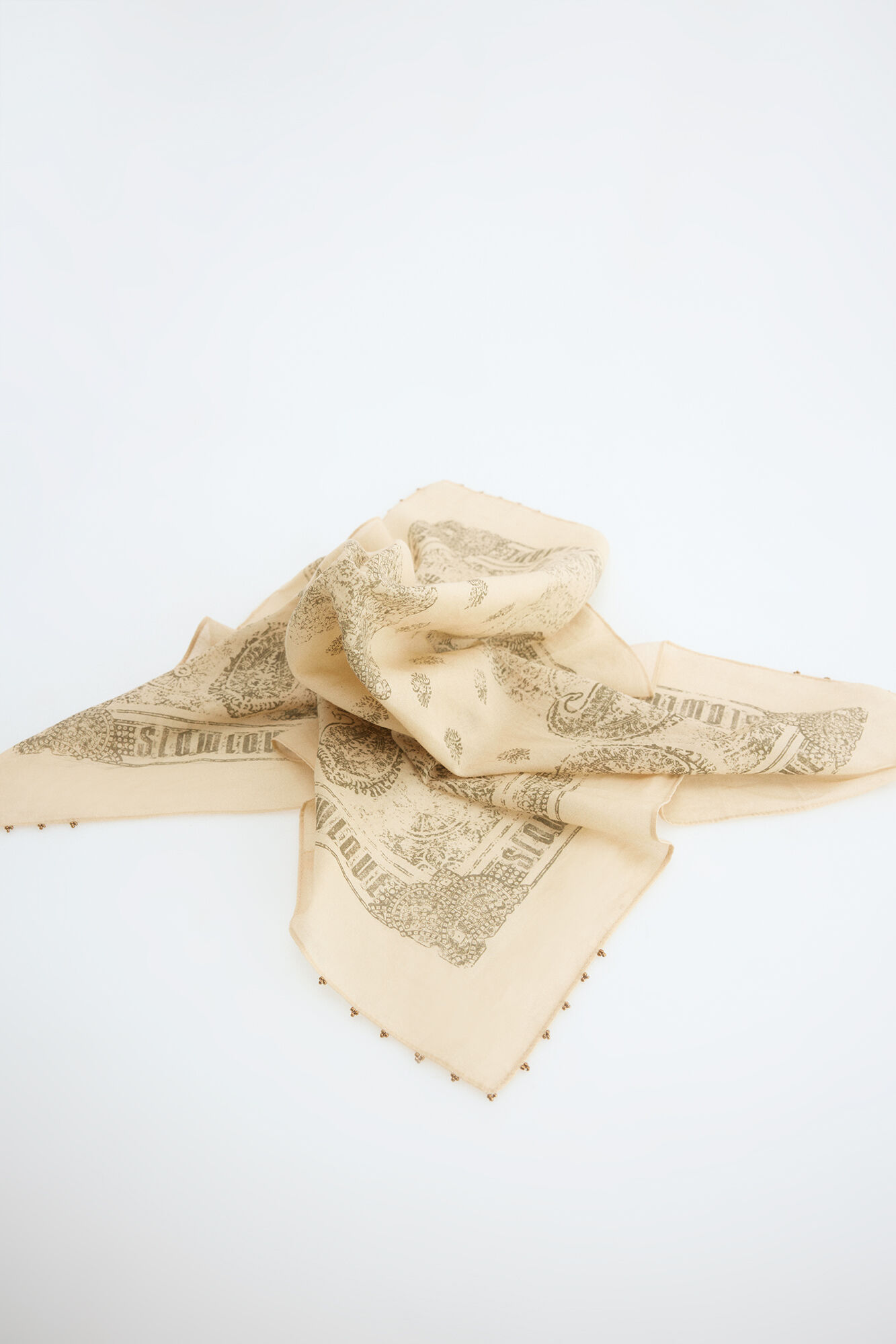 Slowlove Bandana bordada Estampado gris